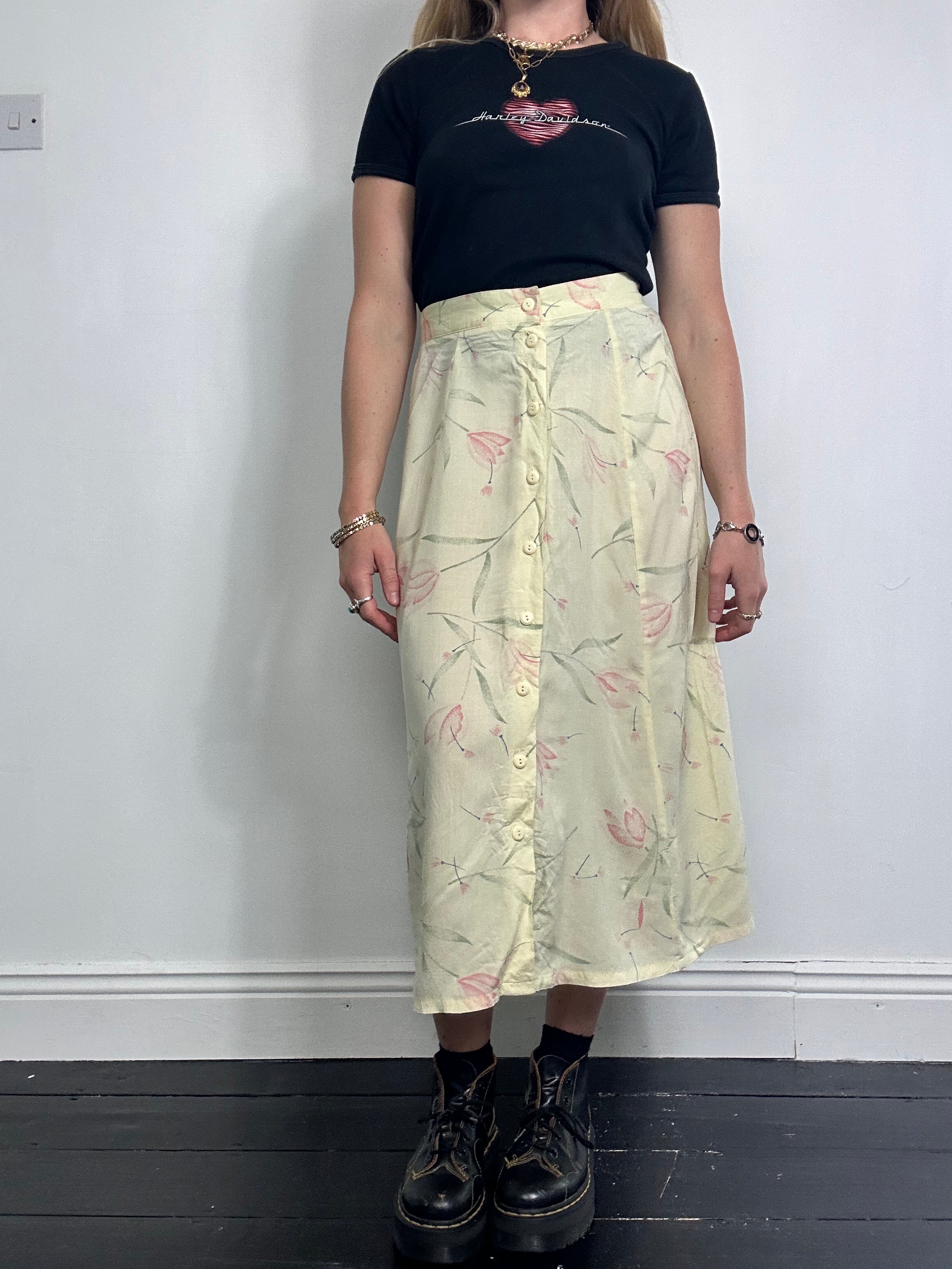 Lemon 90's Midi Skirt Size 8