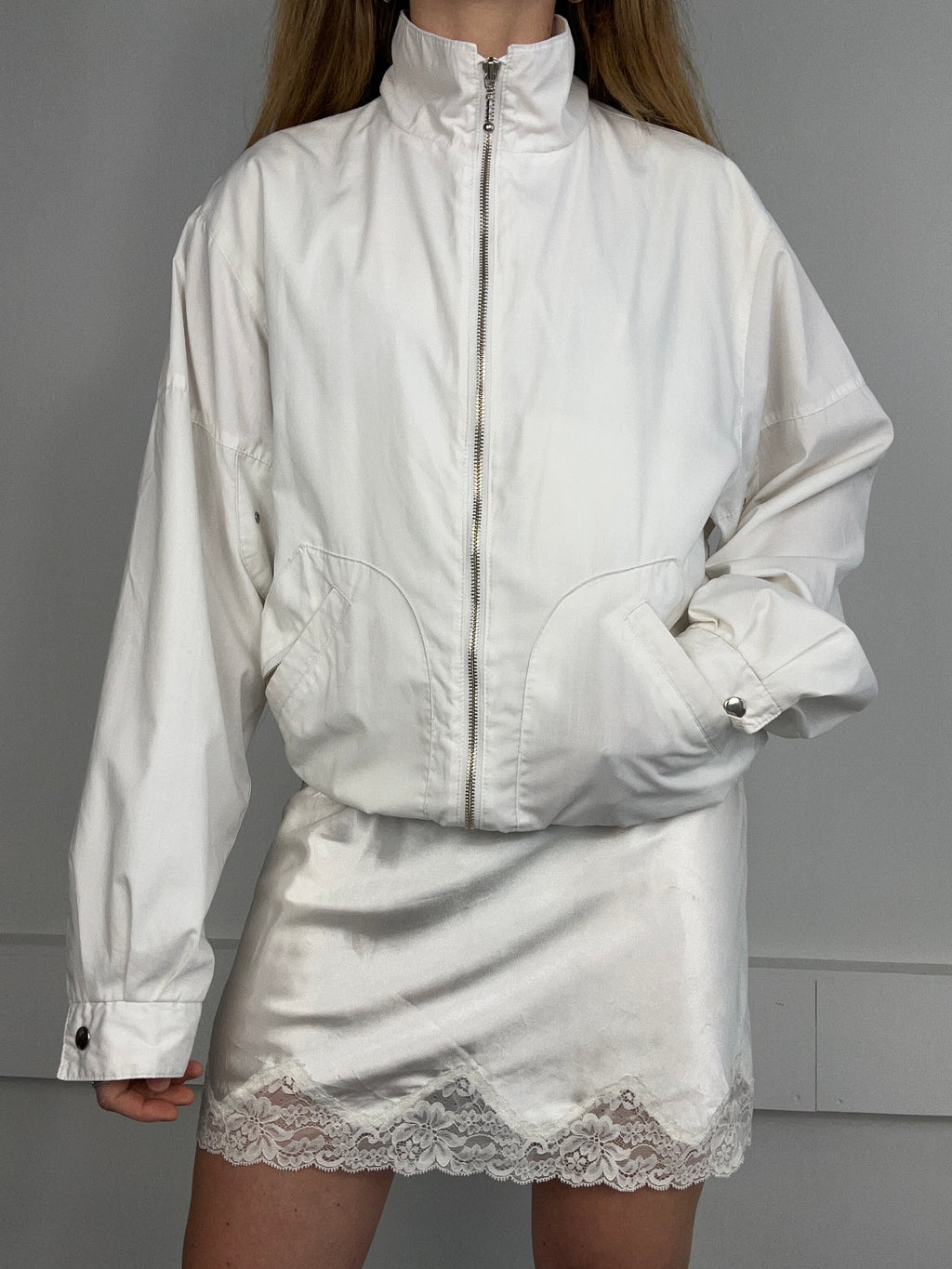 White 80's TrackJacket Size S/M