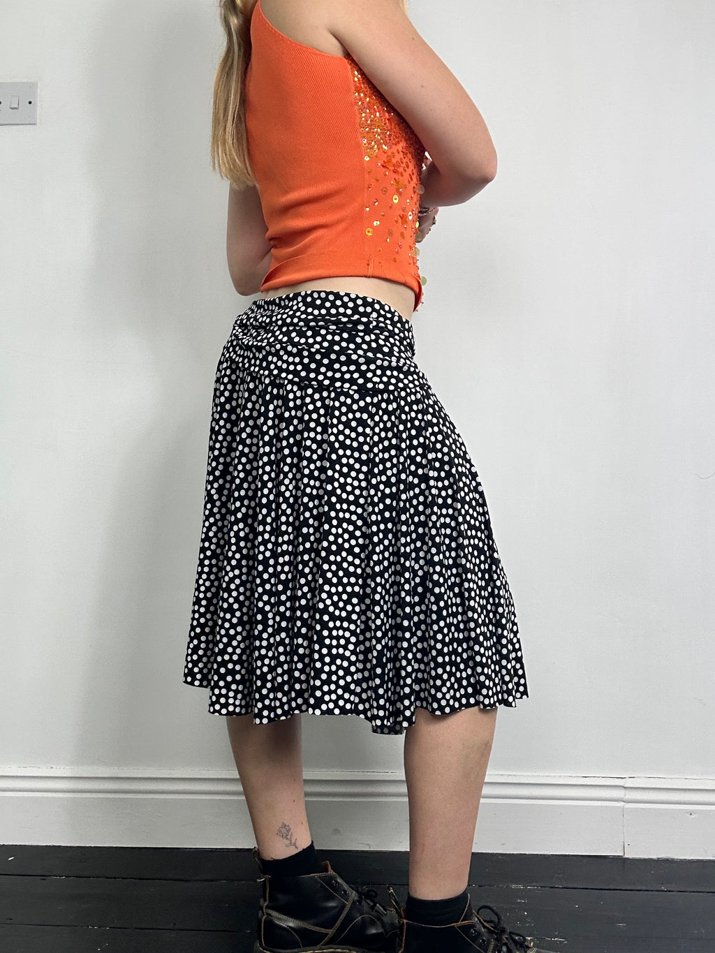 Polkadot jersey Skirt Size 14