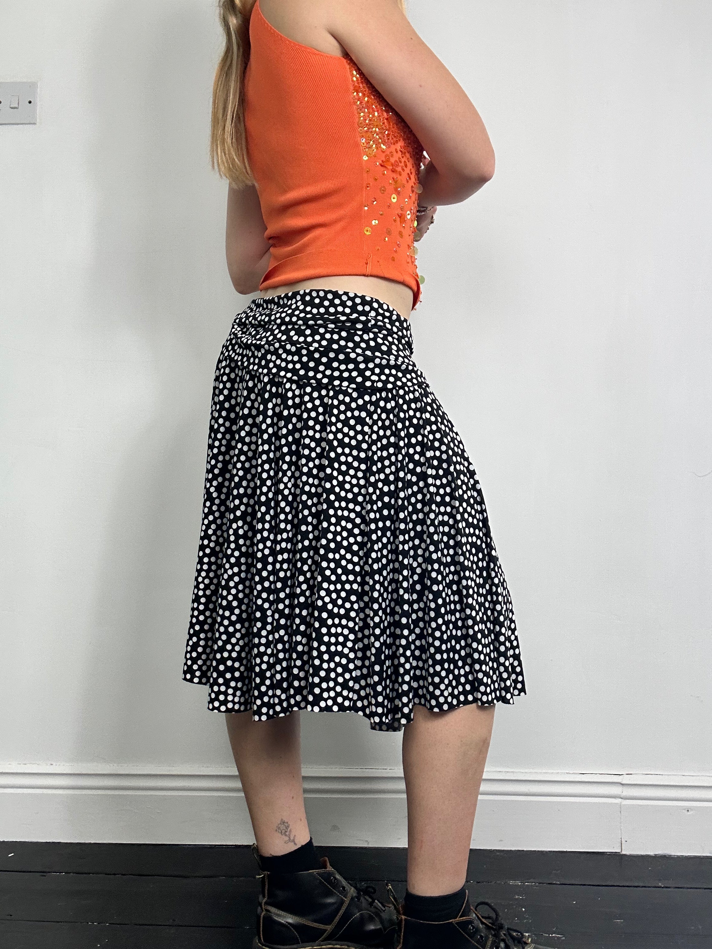 Polkadot jersey Skirt Size 14