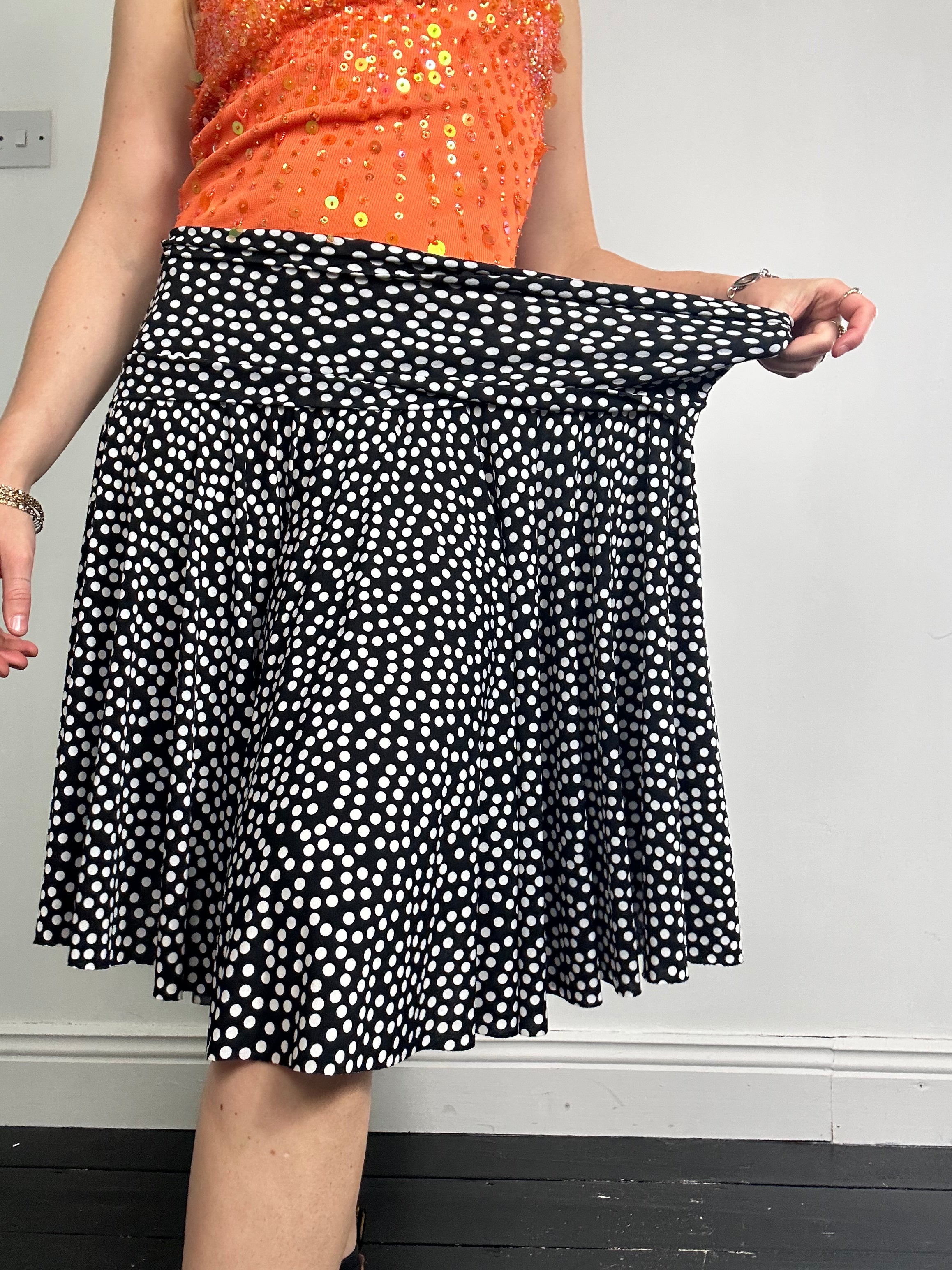 Polkadot jersey Skirt Size 14