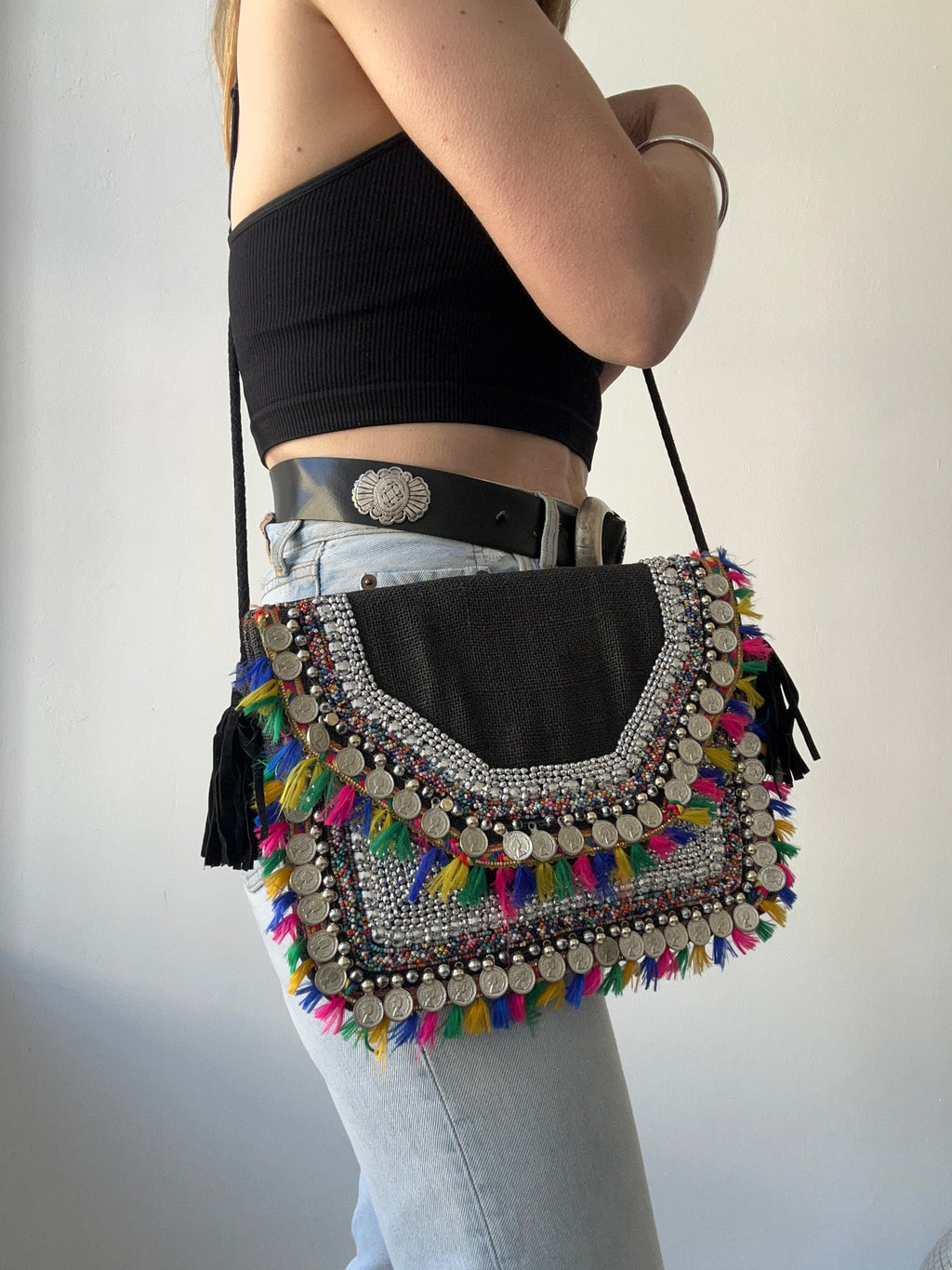 Beaded cross Body Bag