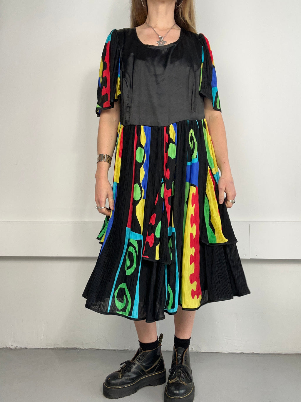 90's Swirl Print Dress Size 14