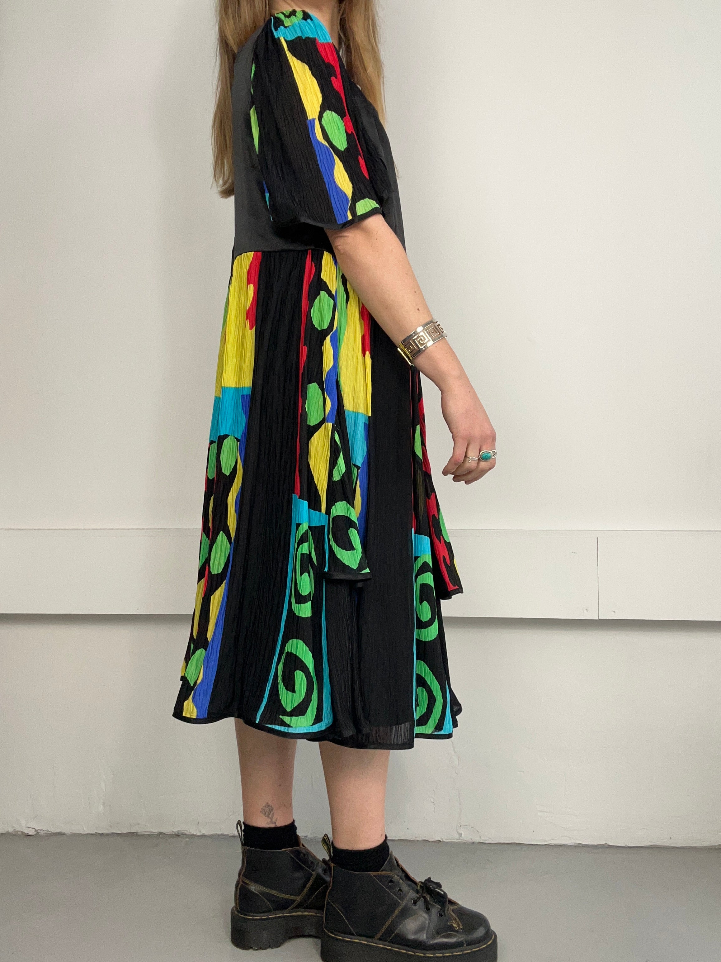 90's Swirl Print Dress Size 14
