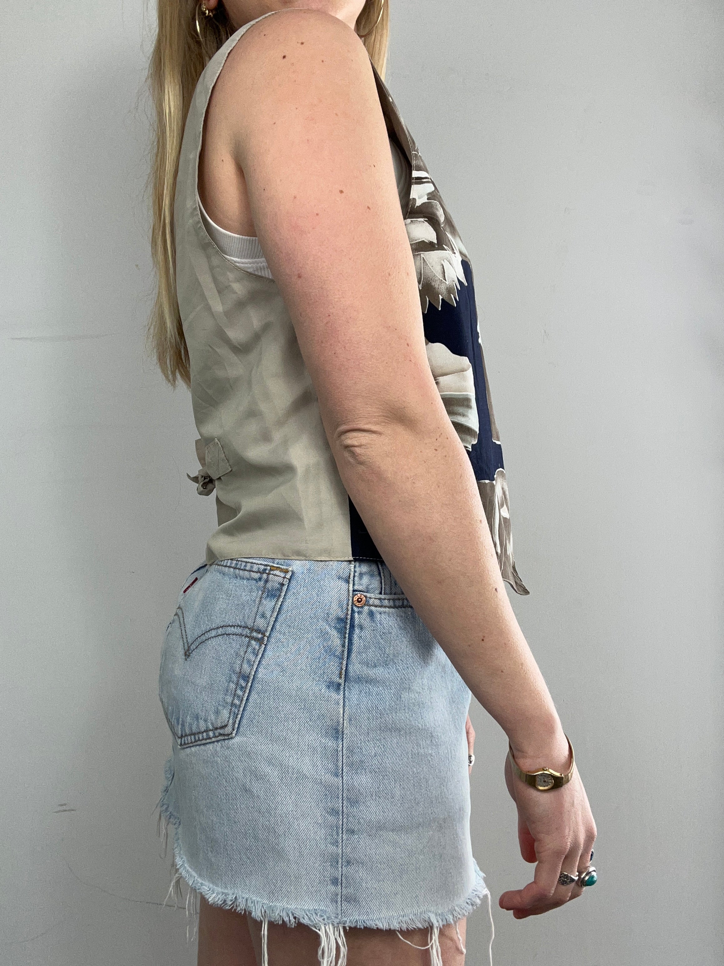 90's Floral Waistcoat Size 10