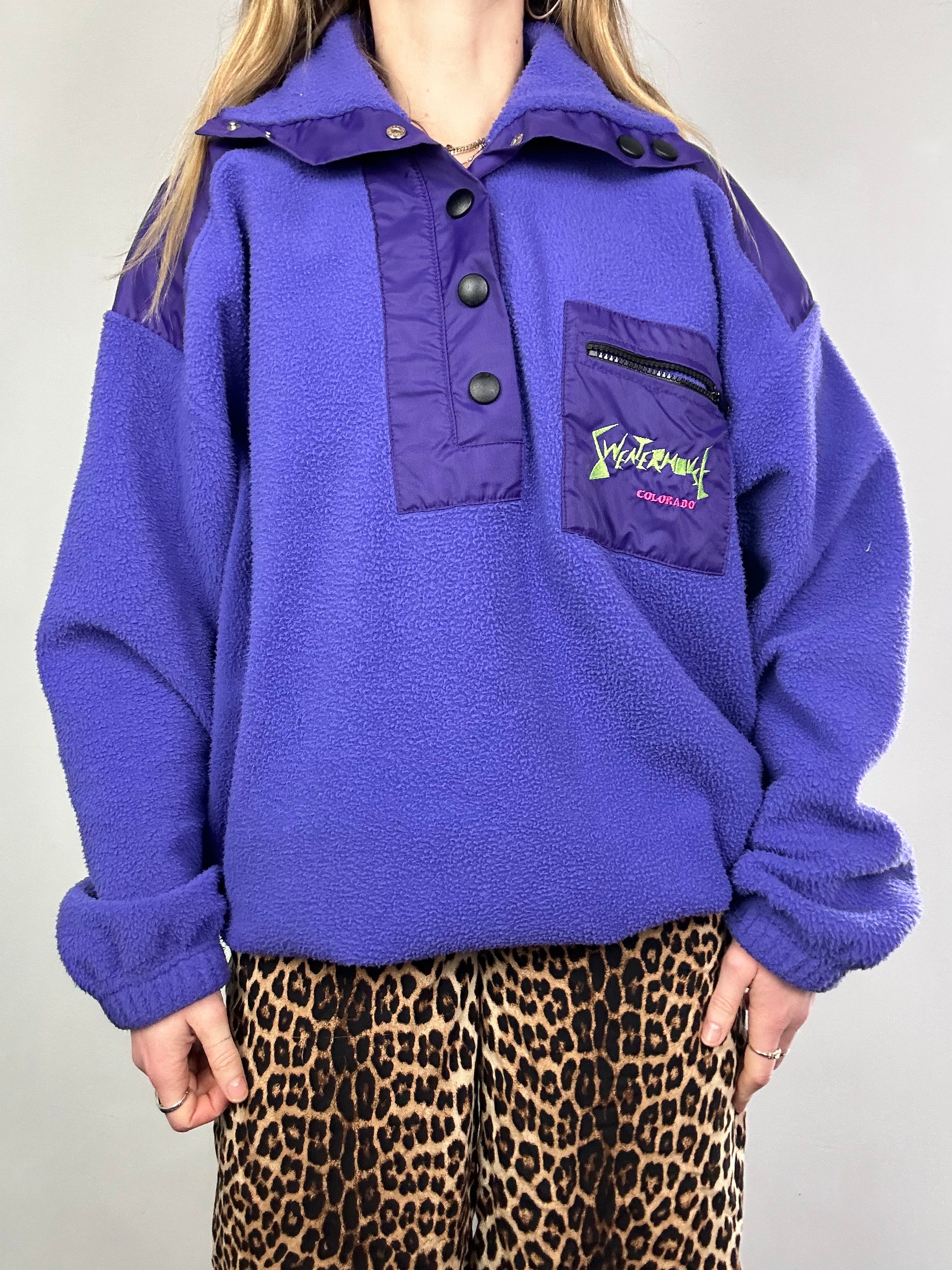 Purple 80's Fleece Size L