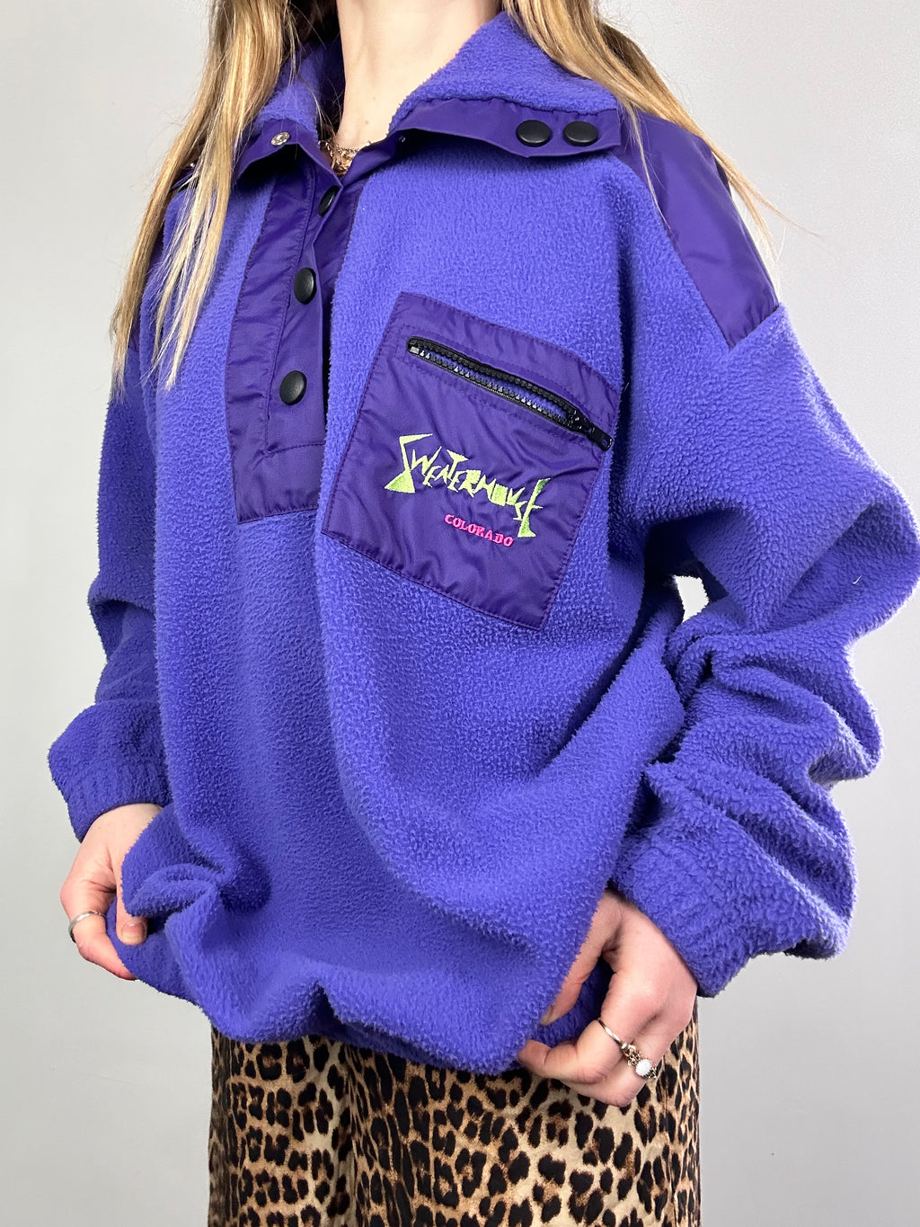 Purple 80's Fleece Size L