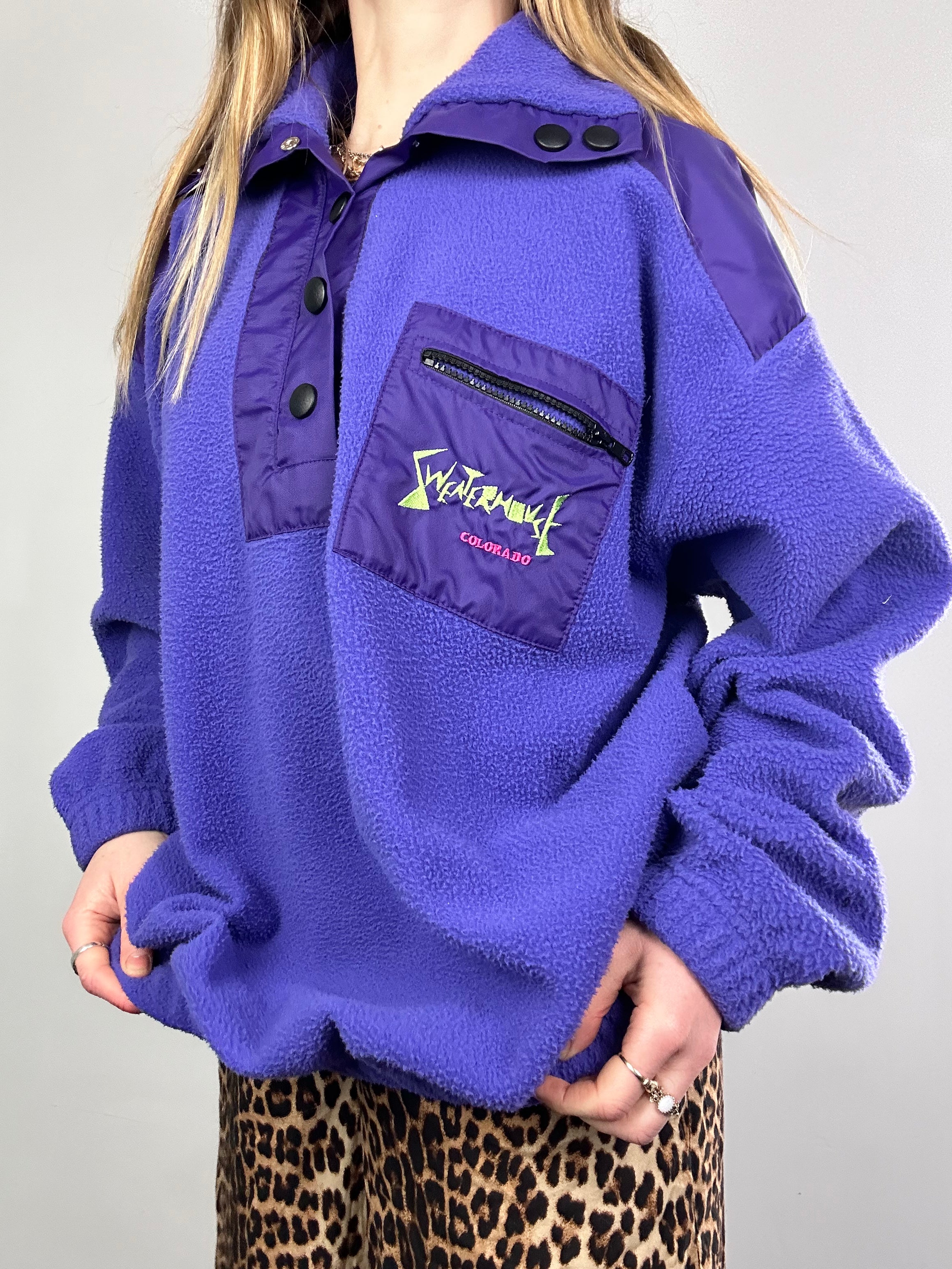 Purple 80's Fleece Size L