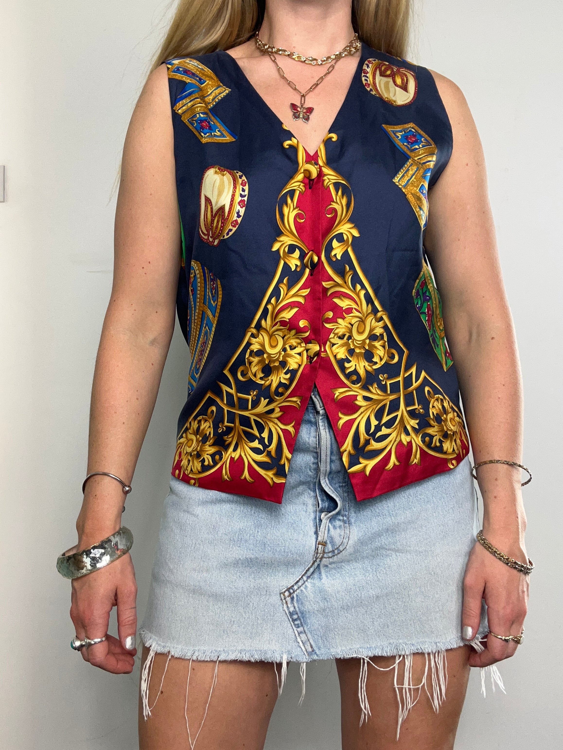 80's Silky Waistcoat Size 10