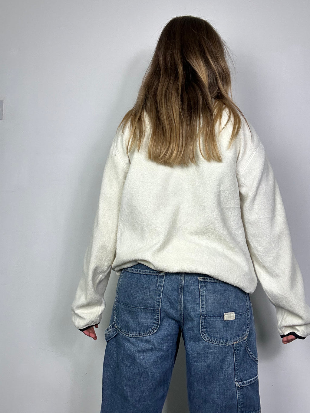 White Half Zip Old Navy Fleece Size M
