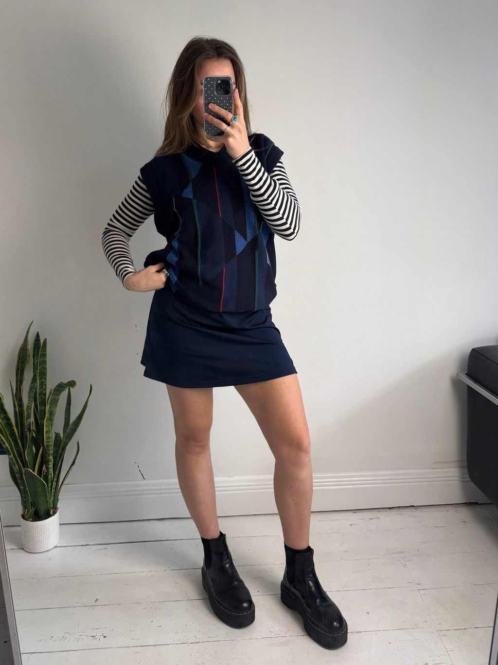 Navy 80's Knitted Sweater Vest Size M