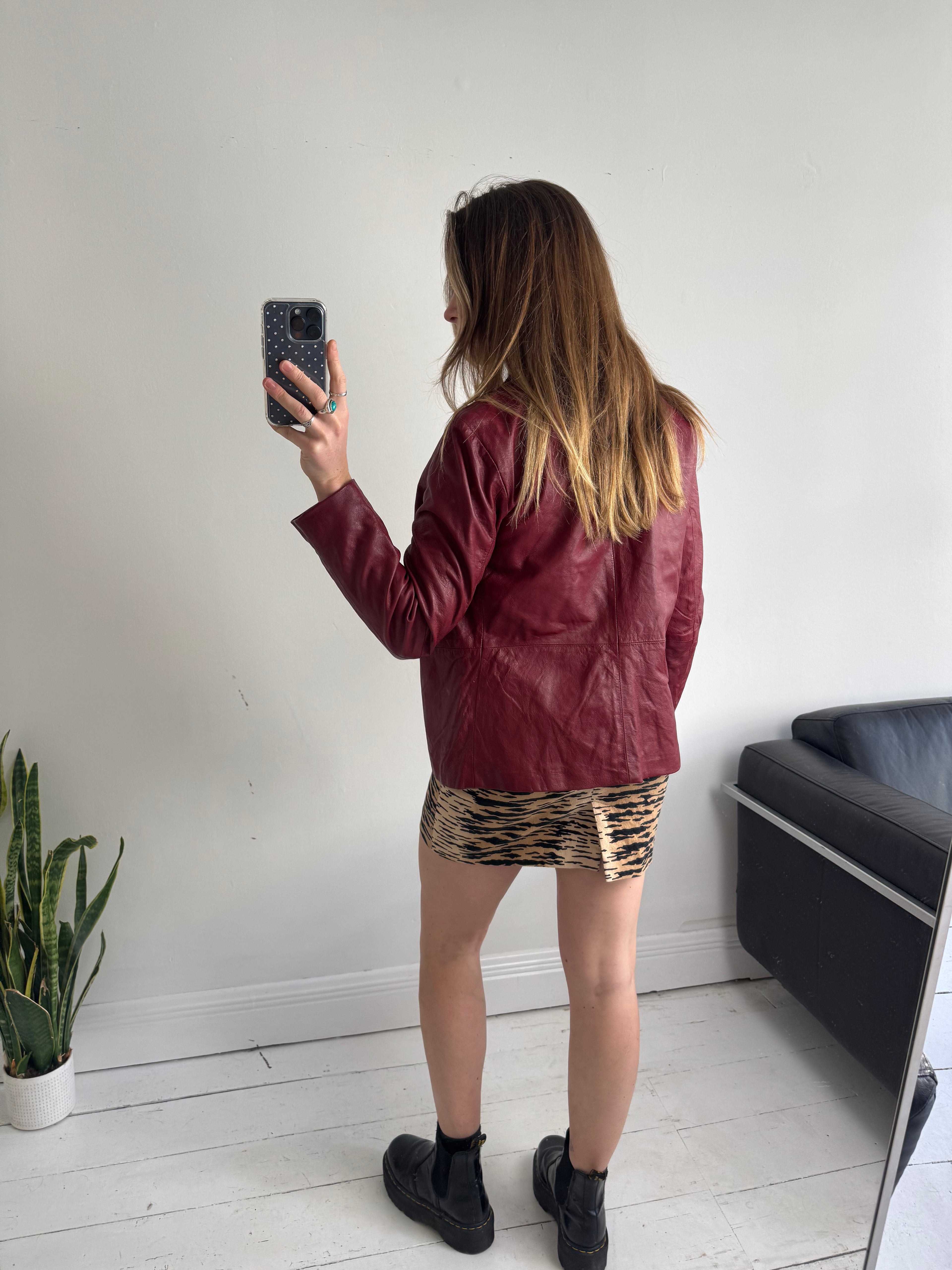 Ox Blood Leather Jacket Size 10