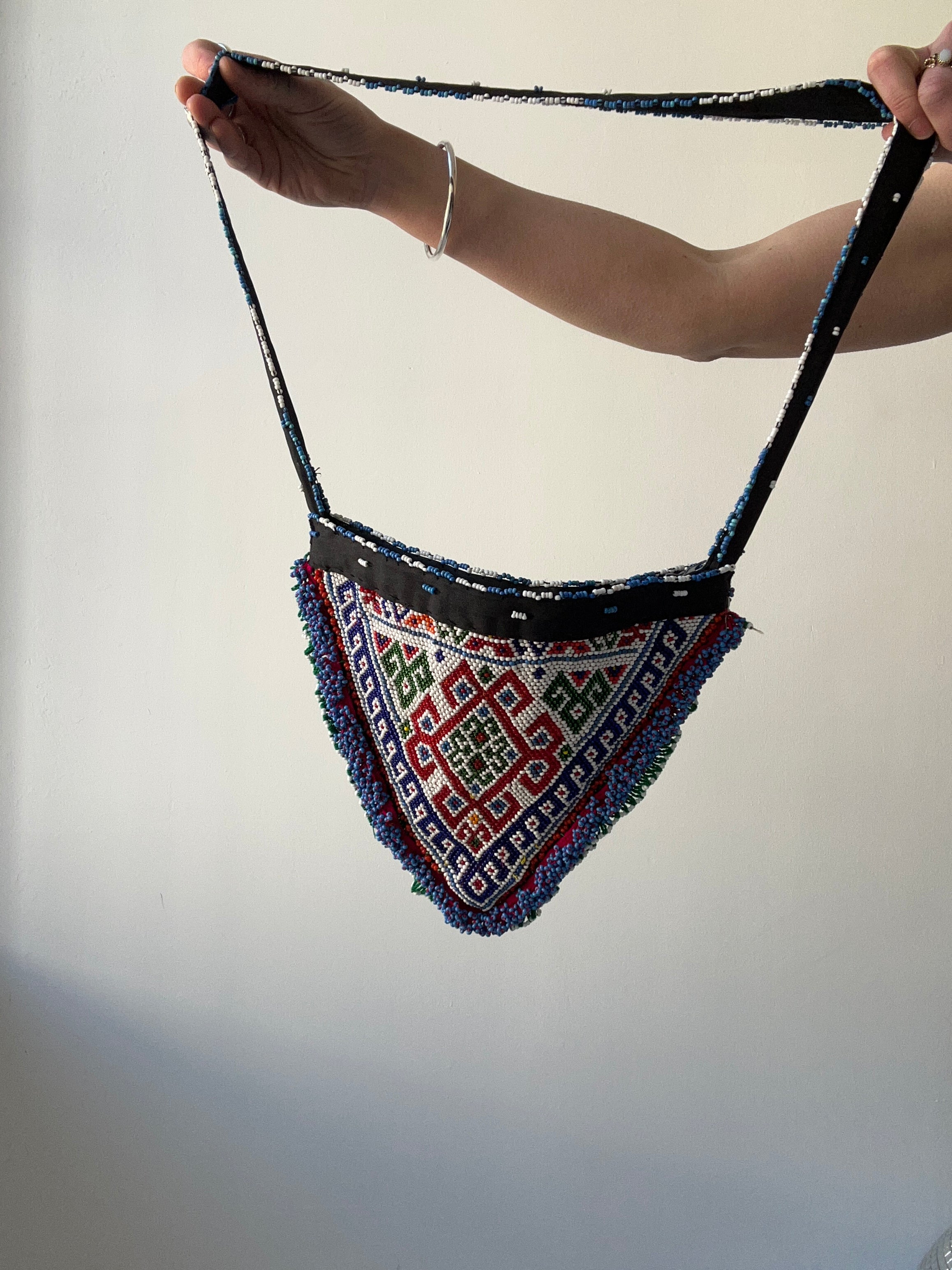 Beaded Side Body Triangle Bag