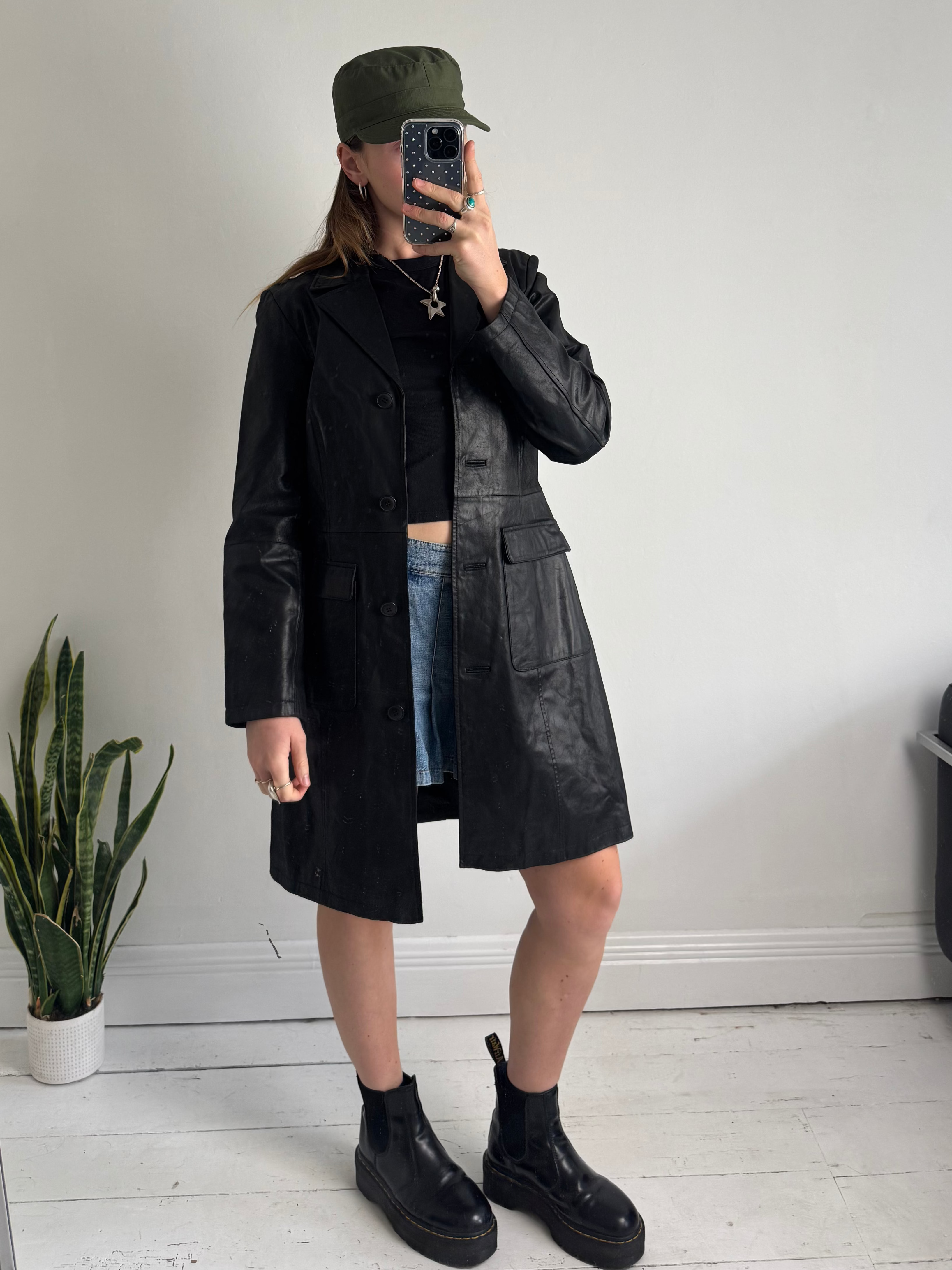 Leather 80's Coat Size 10/12
