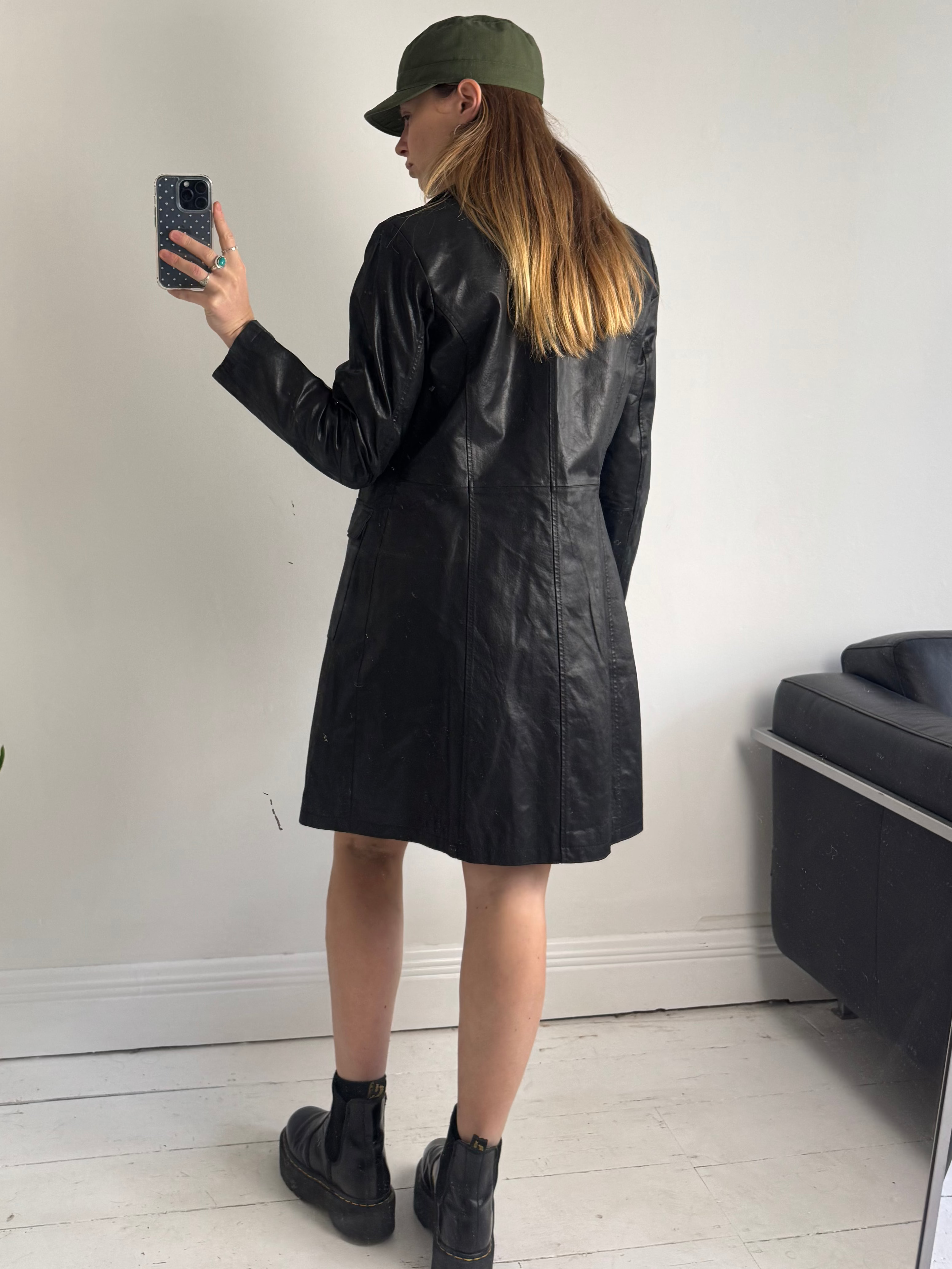 Leather 80's Coat Size 10/12