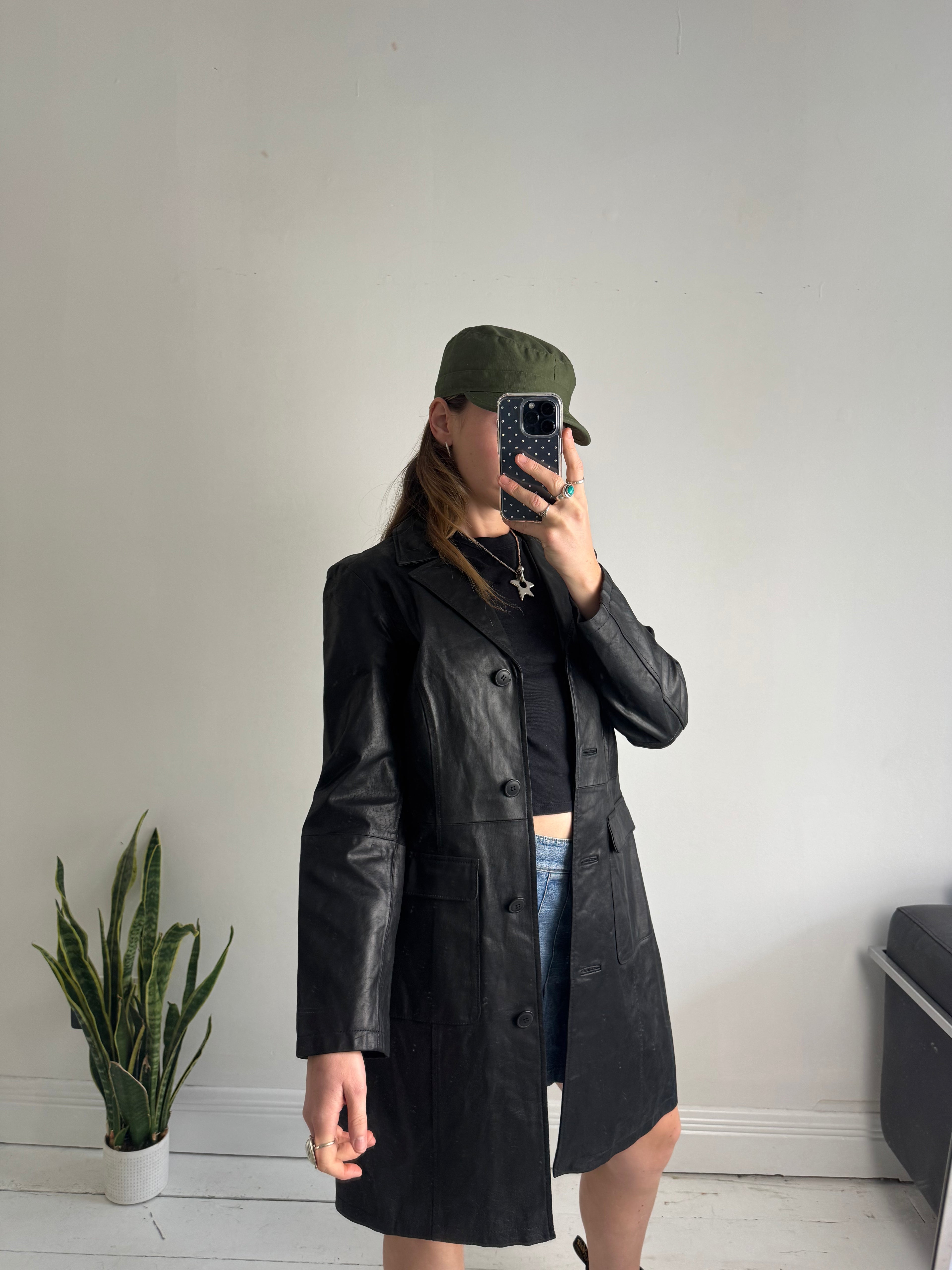 Leather 80's Coat Size 10/12