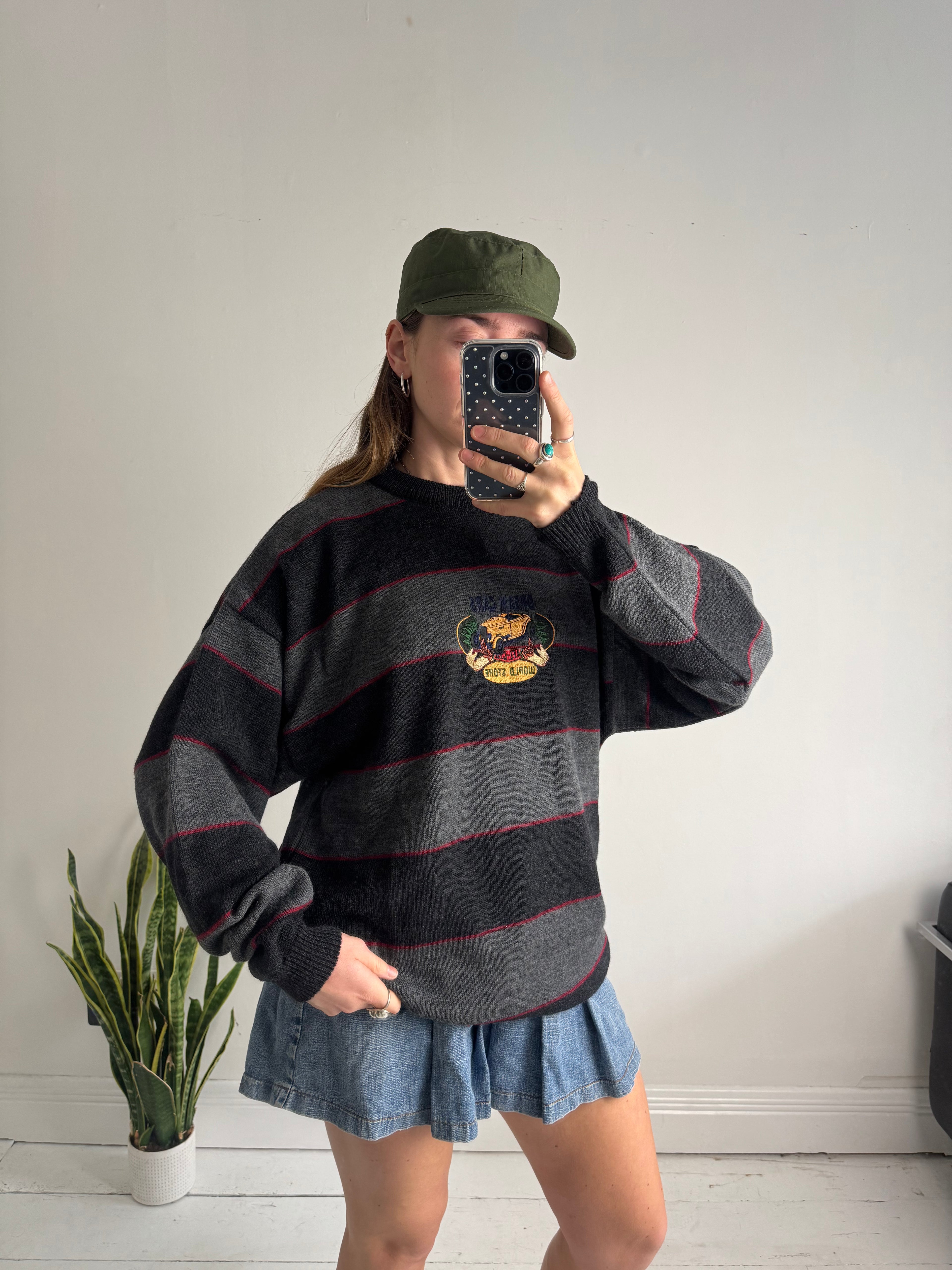 Knitted Striped Sweater Size m