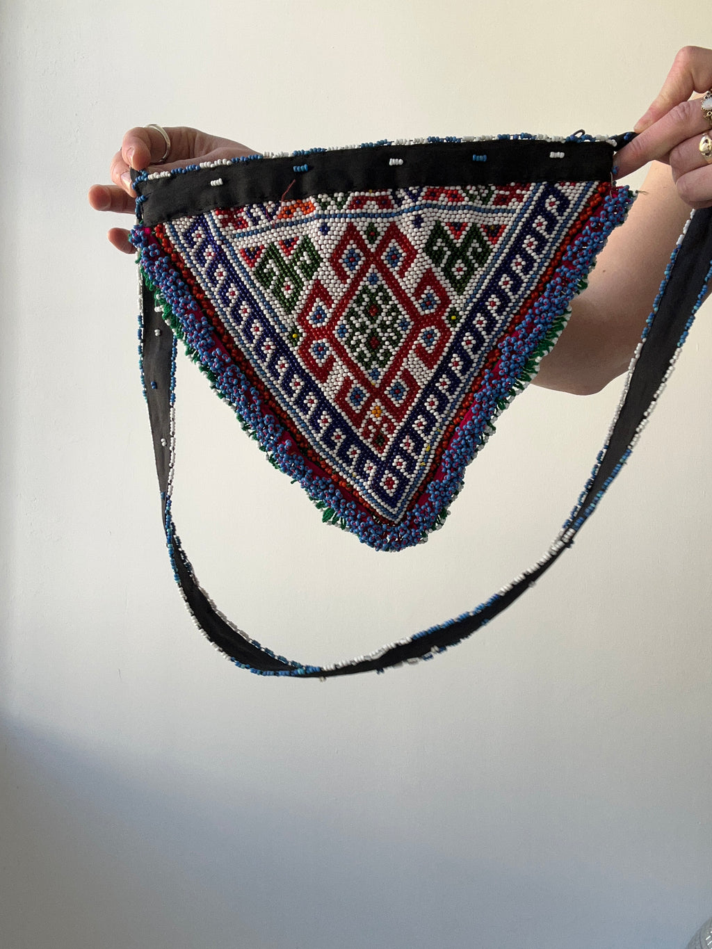 Beaded Side Body Triangle Bag