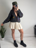 Grey 80's V Neck Cardi Size M