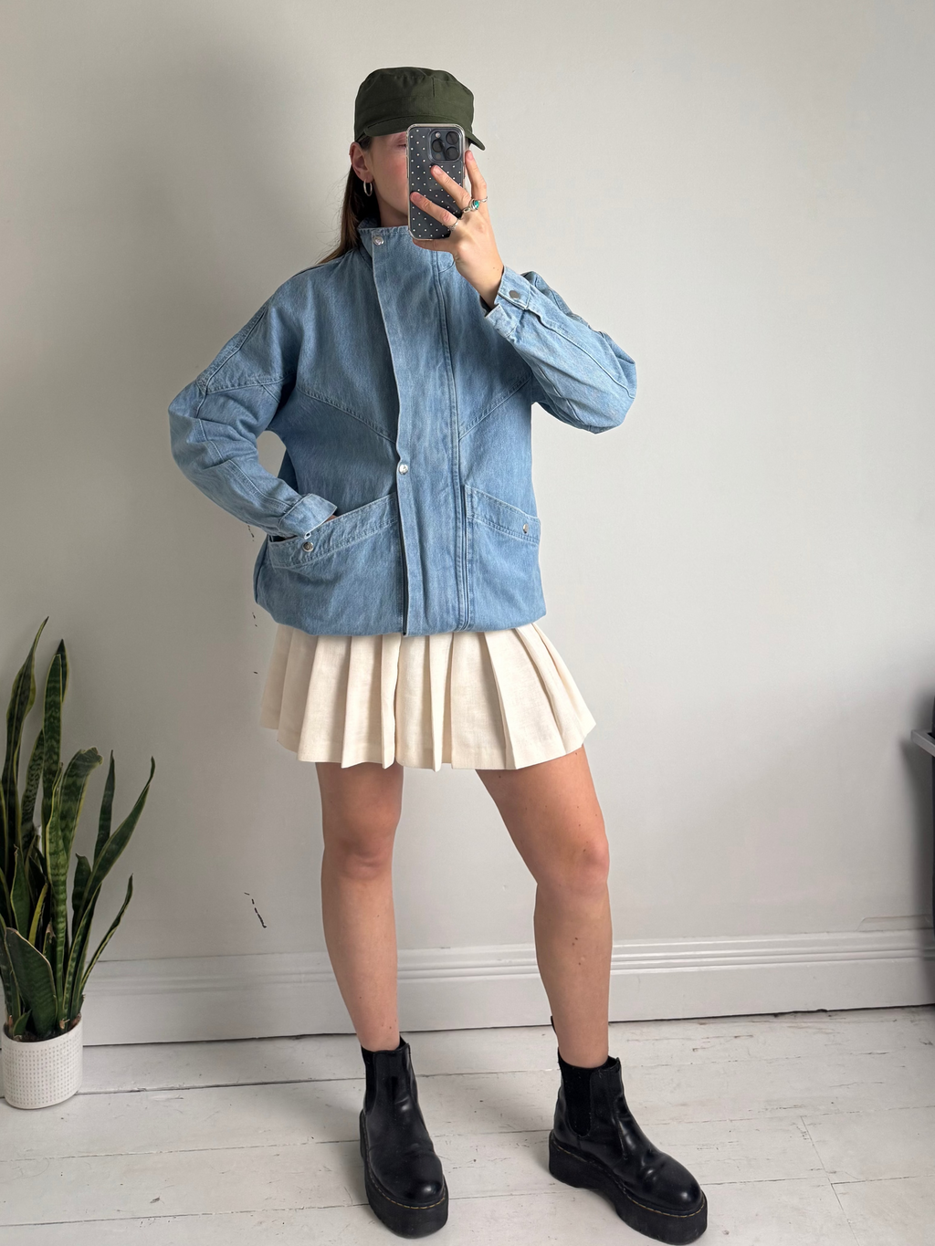 Denim Bomber JAcket size S/m
