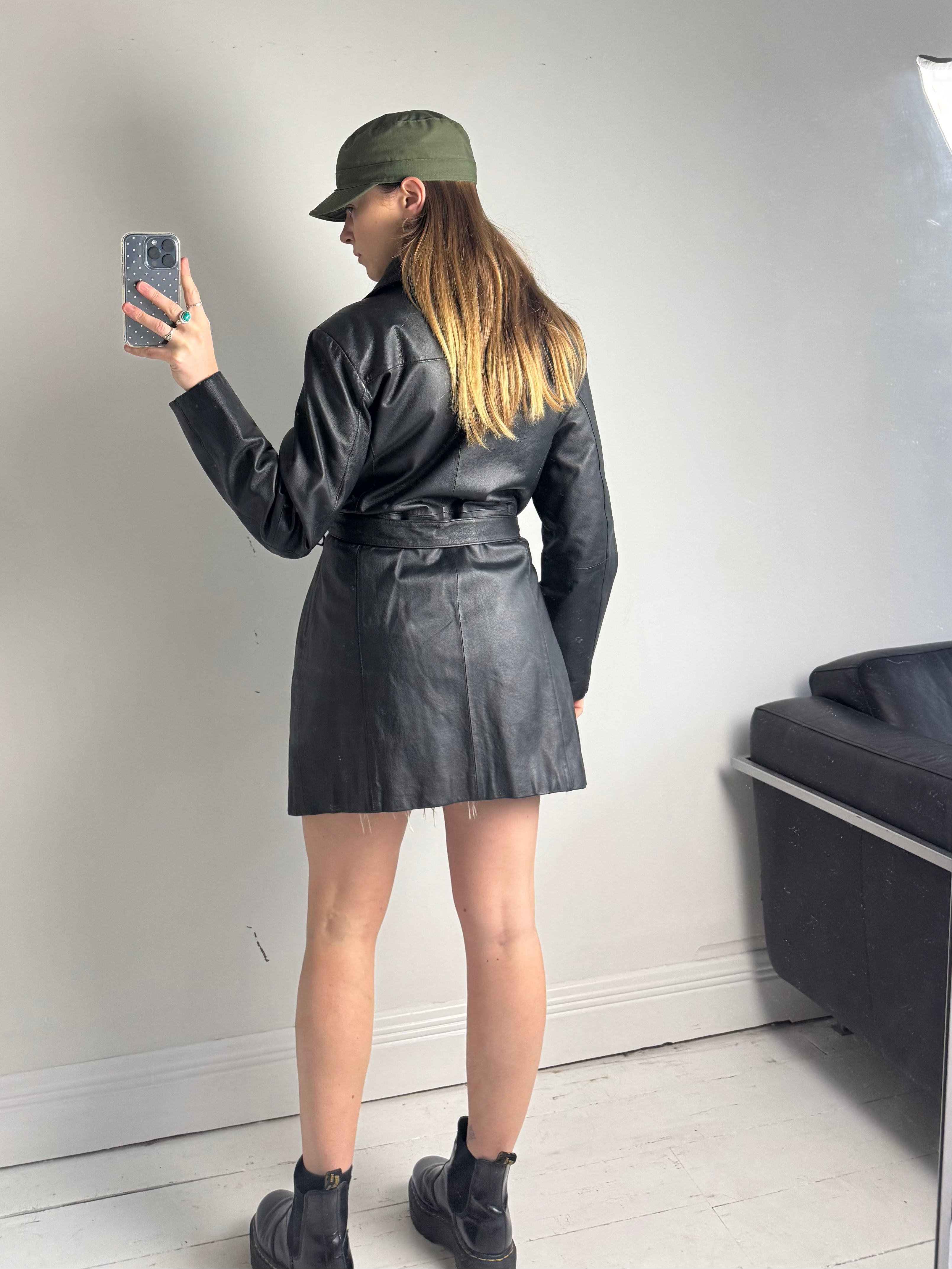 Double Breasted Leather Jacket Size 12