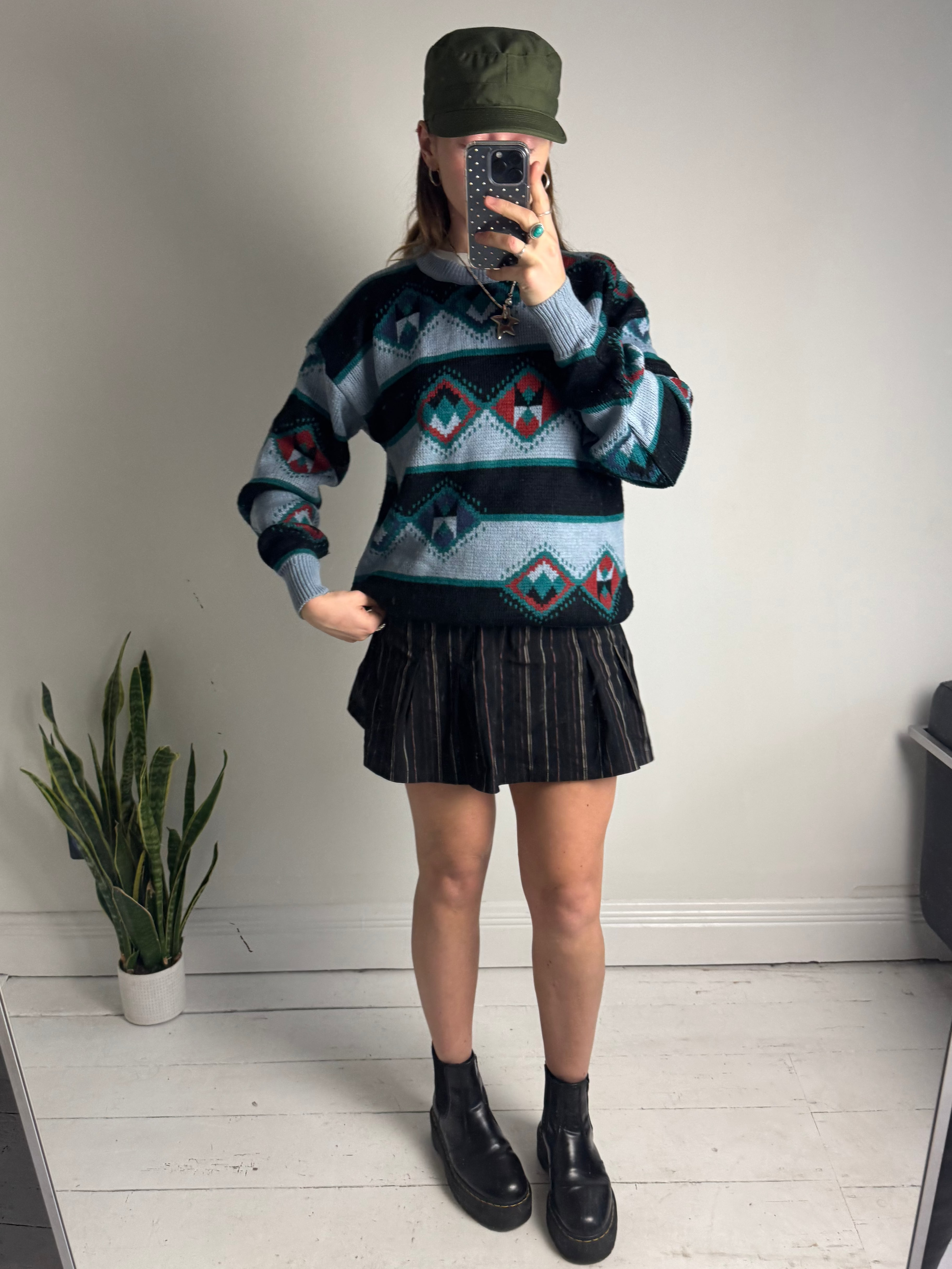 Geoprint 80's Knitted Sweater Size S