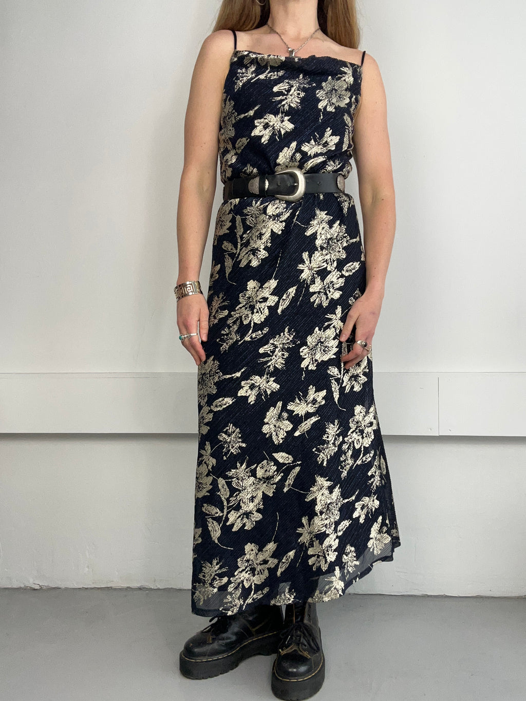 90's Navy And Gold Dress Size 12