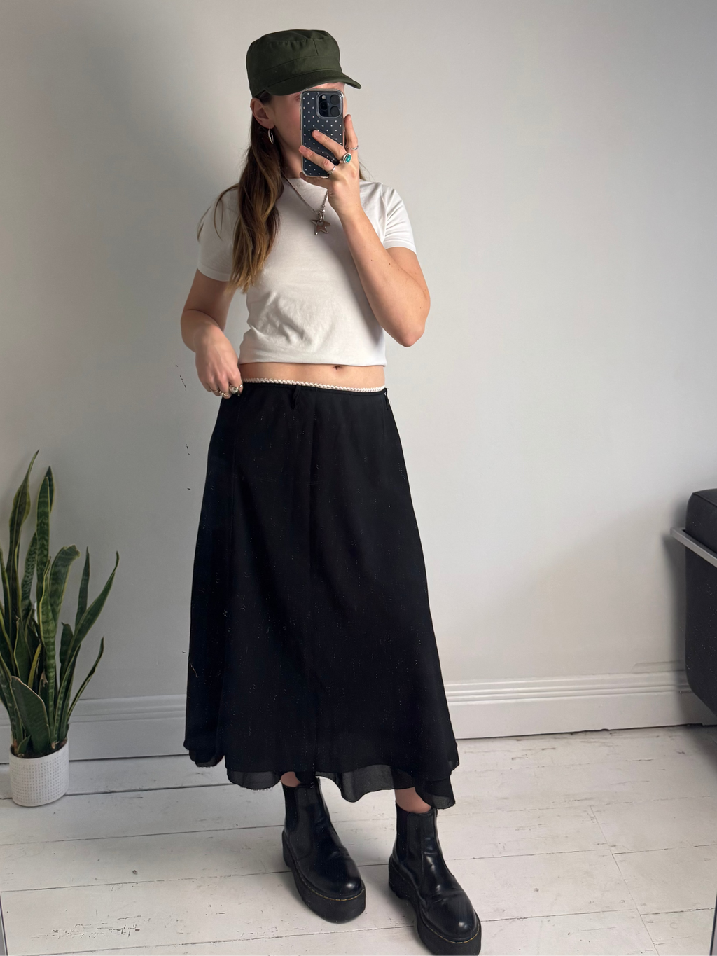 Low Rise Black Skirt Size 14