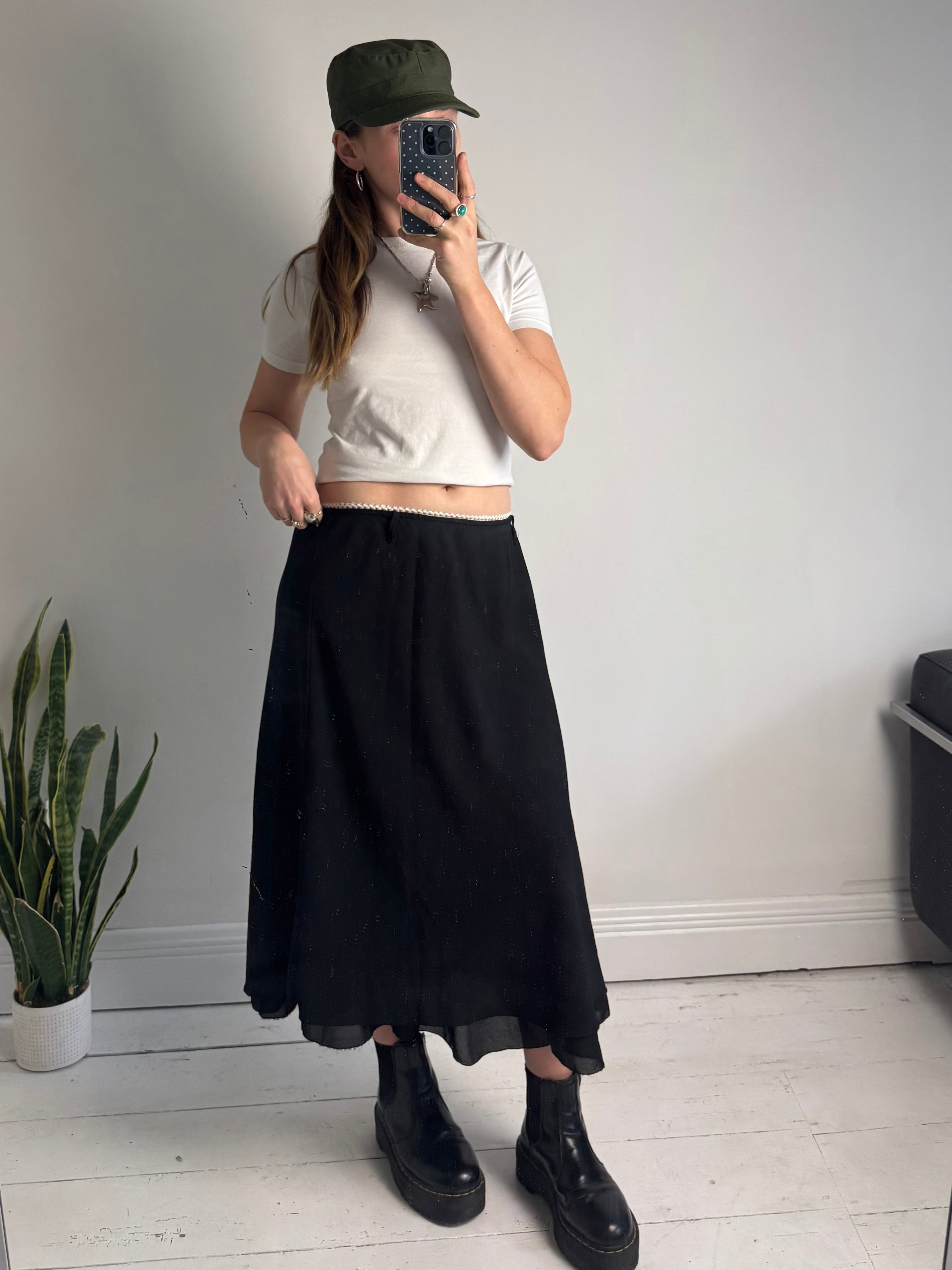 Low Rise Black Skirt Size 14