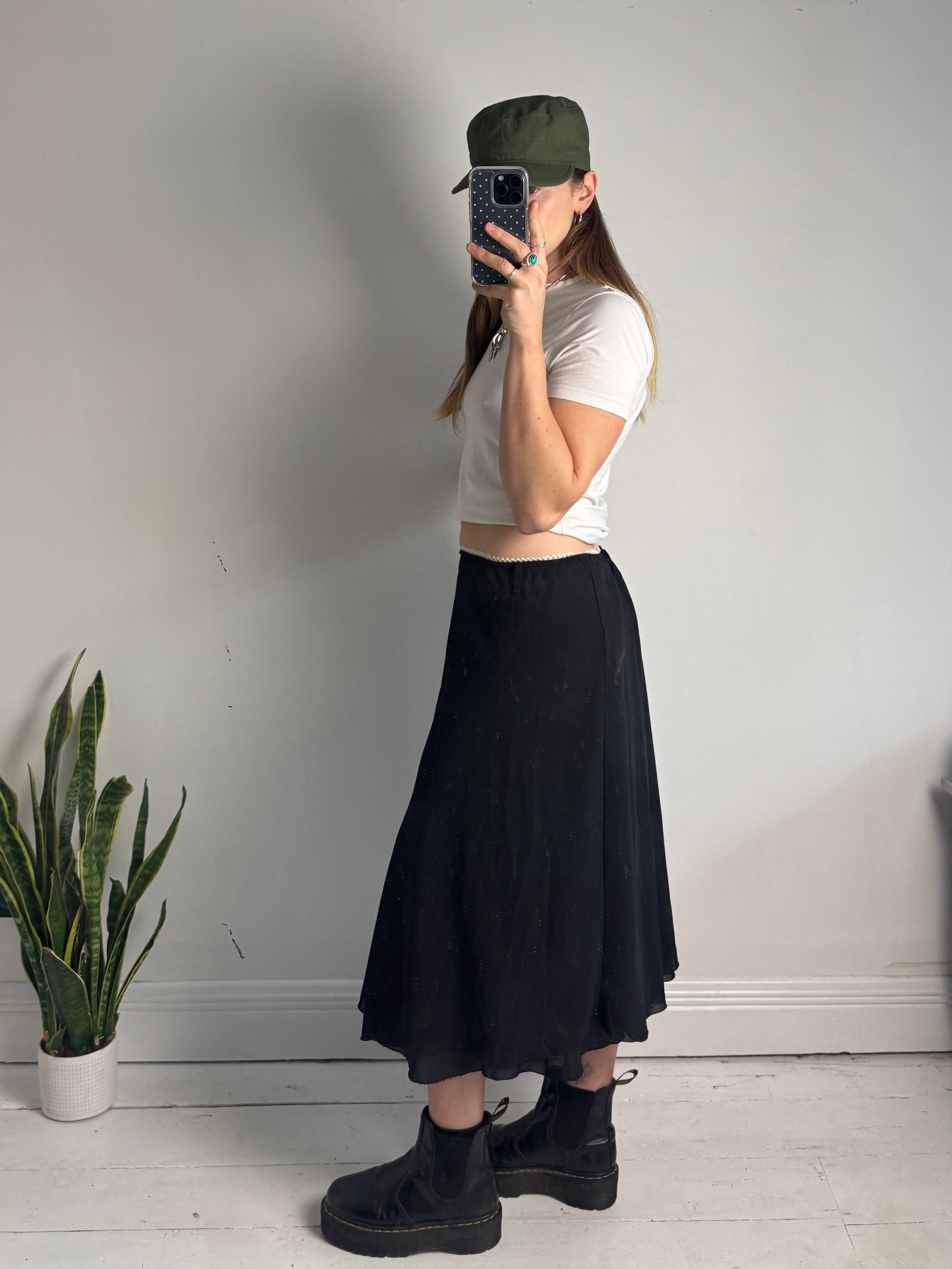 Low Rise Black Skirt Size 14