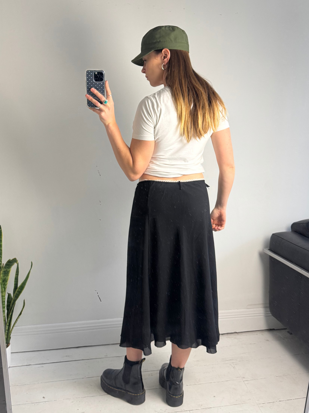 Low Rise Black Skirt Size 14