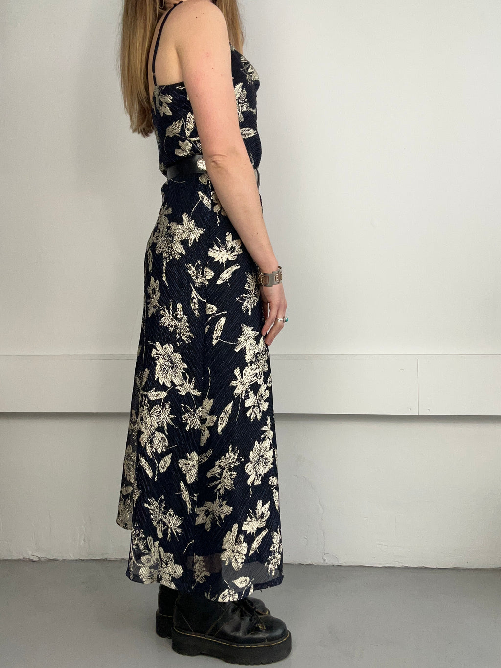 90's Navy And Gold Dress Size 12