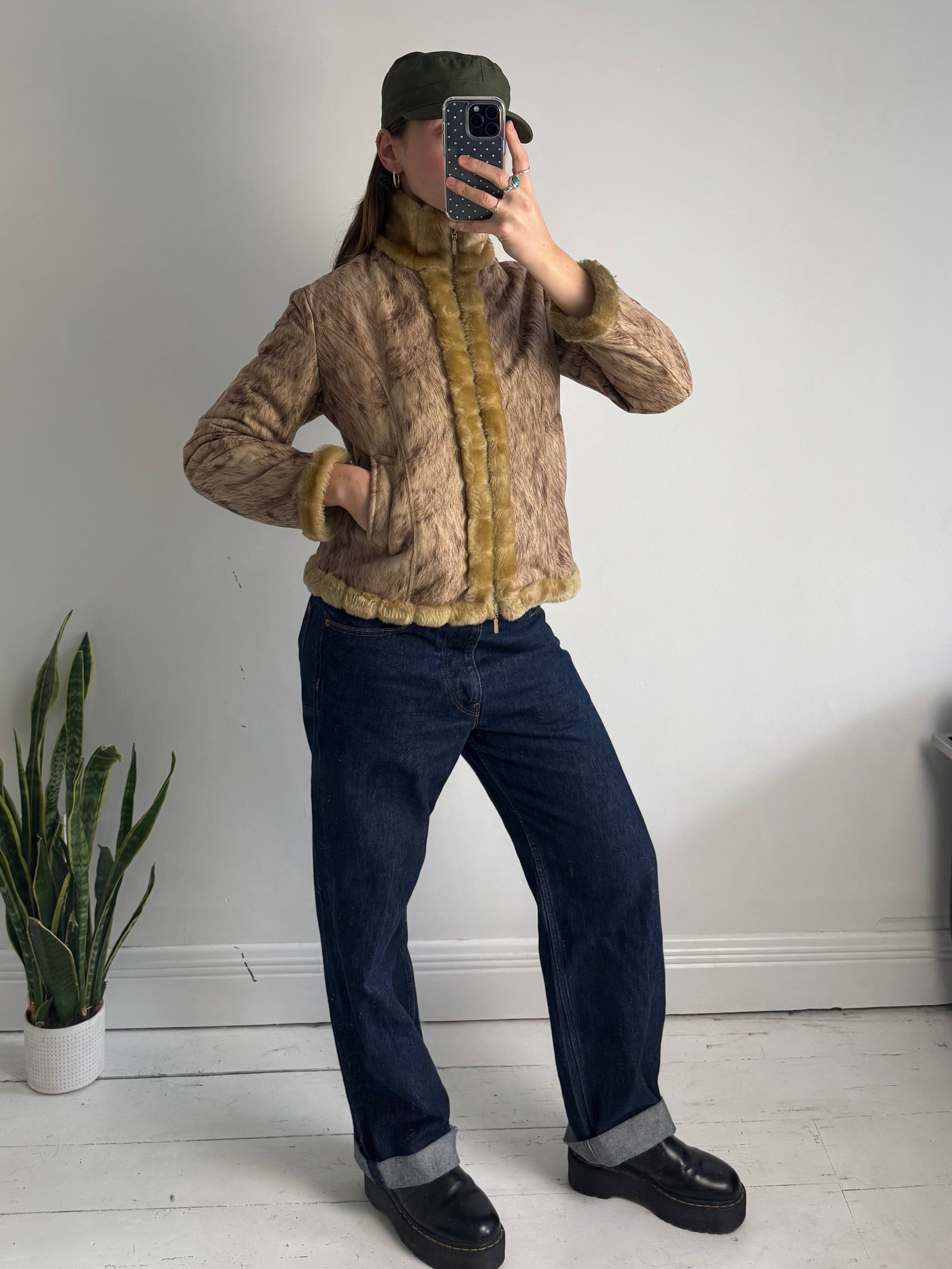 Y2k Faux Fur Jacket size 8