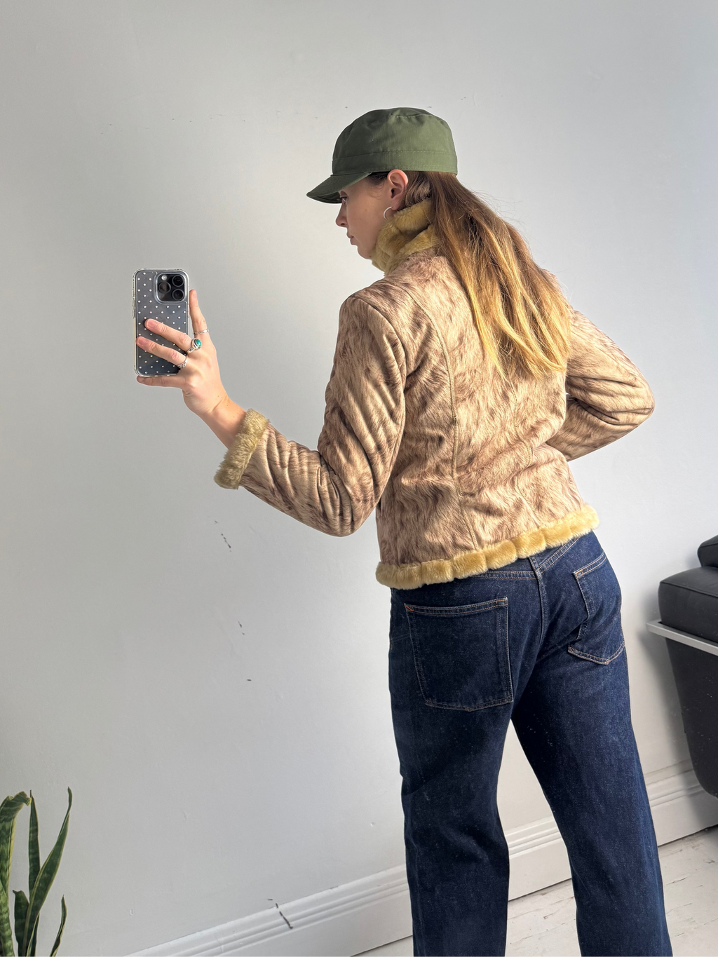 Y2k Faux Fur Jacket size 8