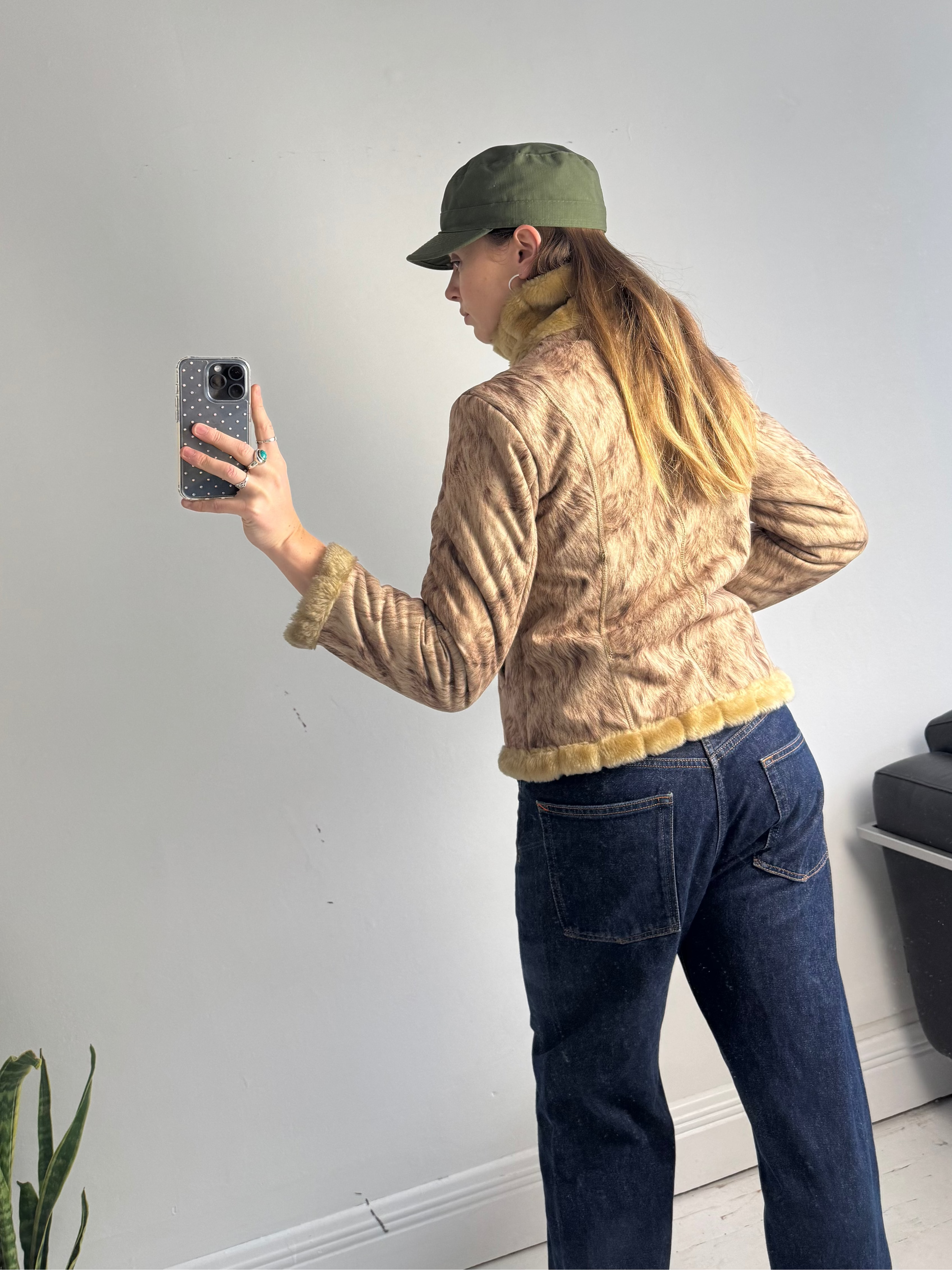 Y2k Faux Fur Jacket size 8