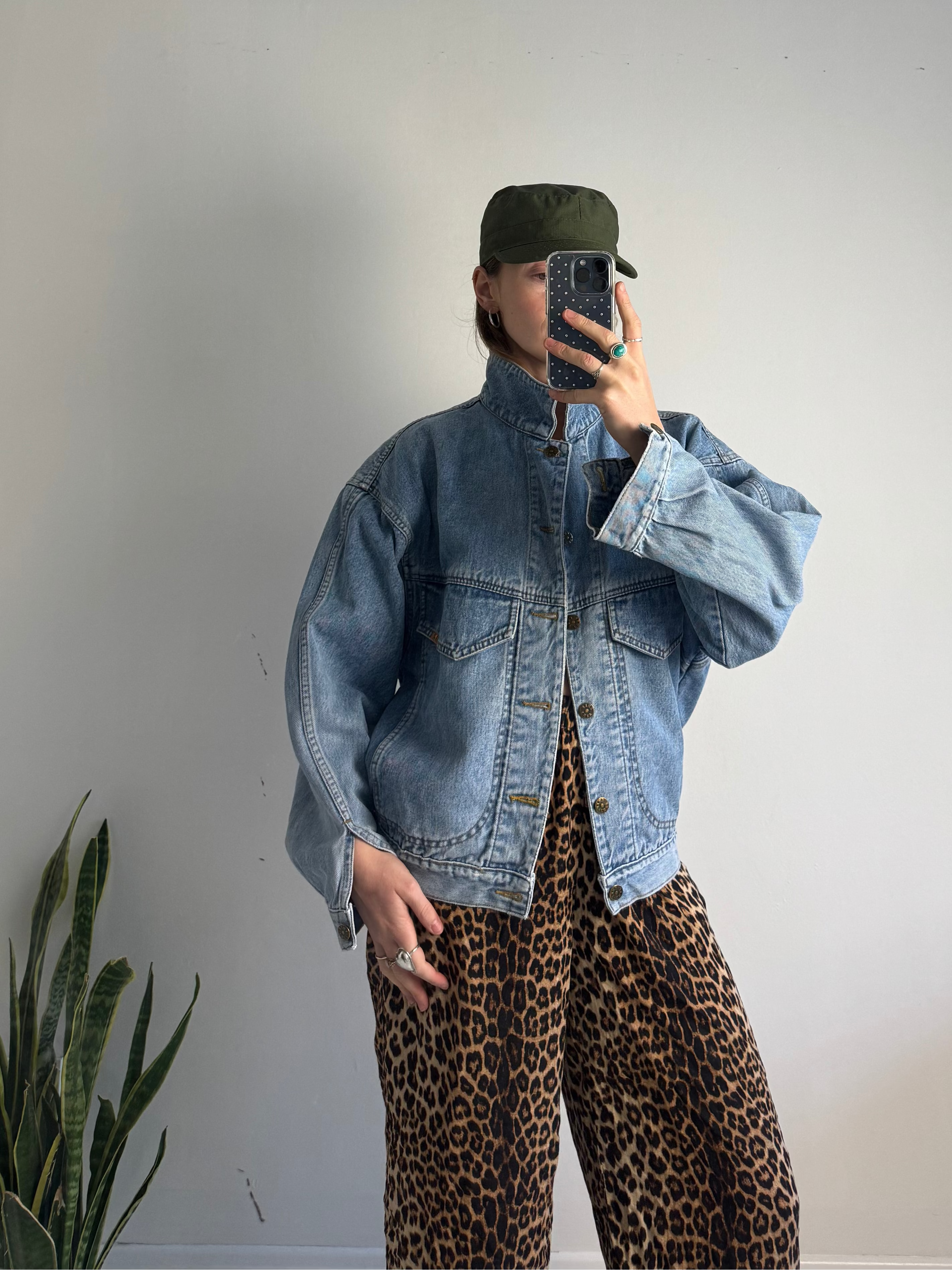 80's Denim Jacket With Back logo Size 10