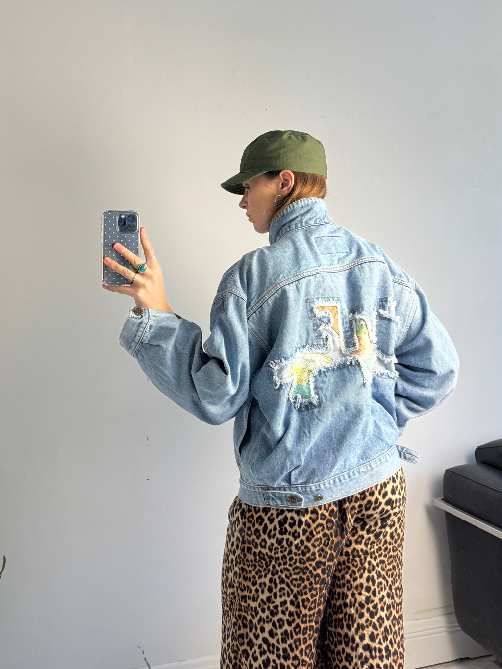 80's Denim Jacket With Back logo Size 10