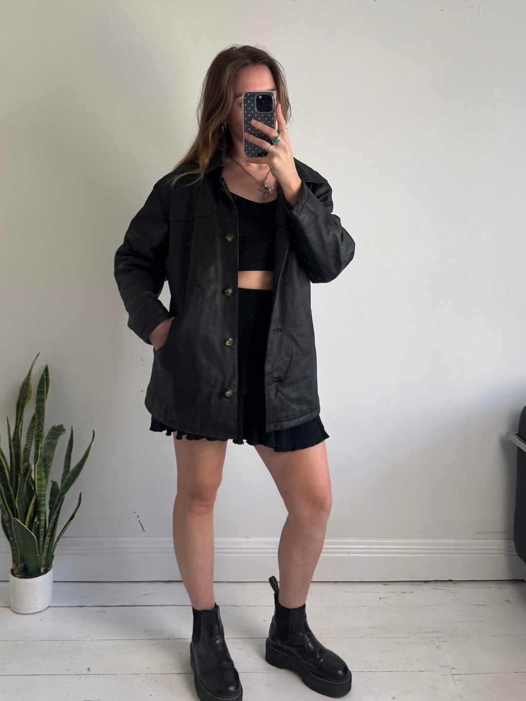 Black Leather Jacket Size 12