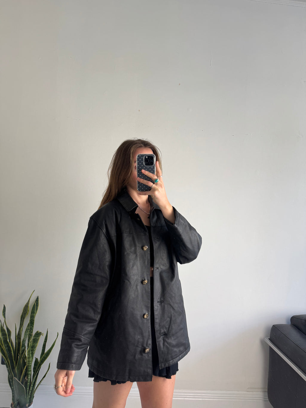 Black Leather Jacket Size 12