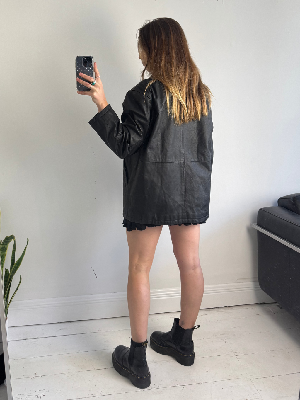 Black Leather Jacket Size 12
