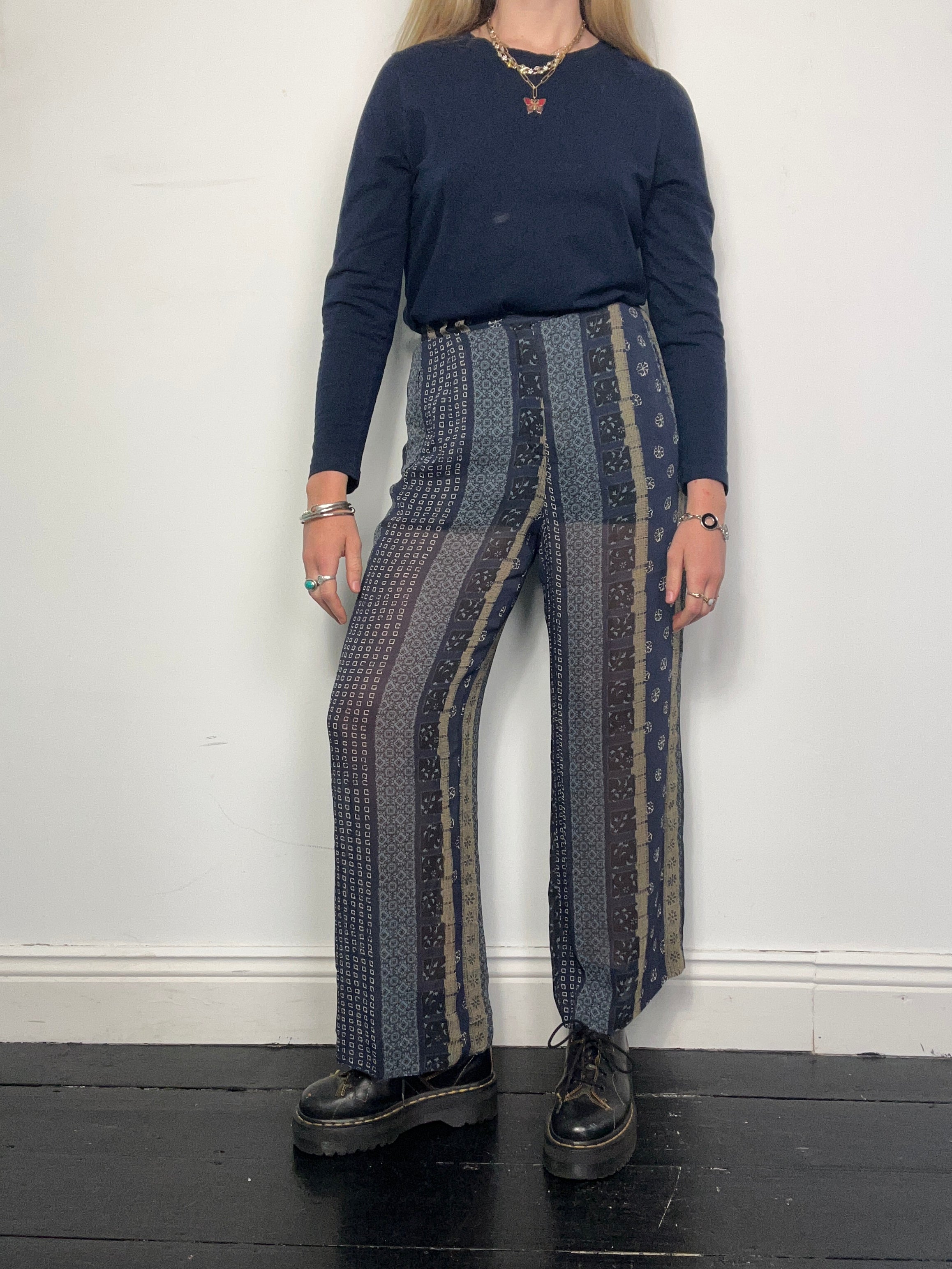 90's High Waisted Chiffon pants Size 8