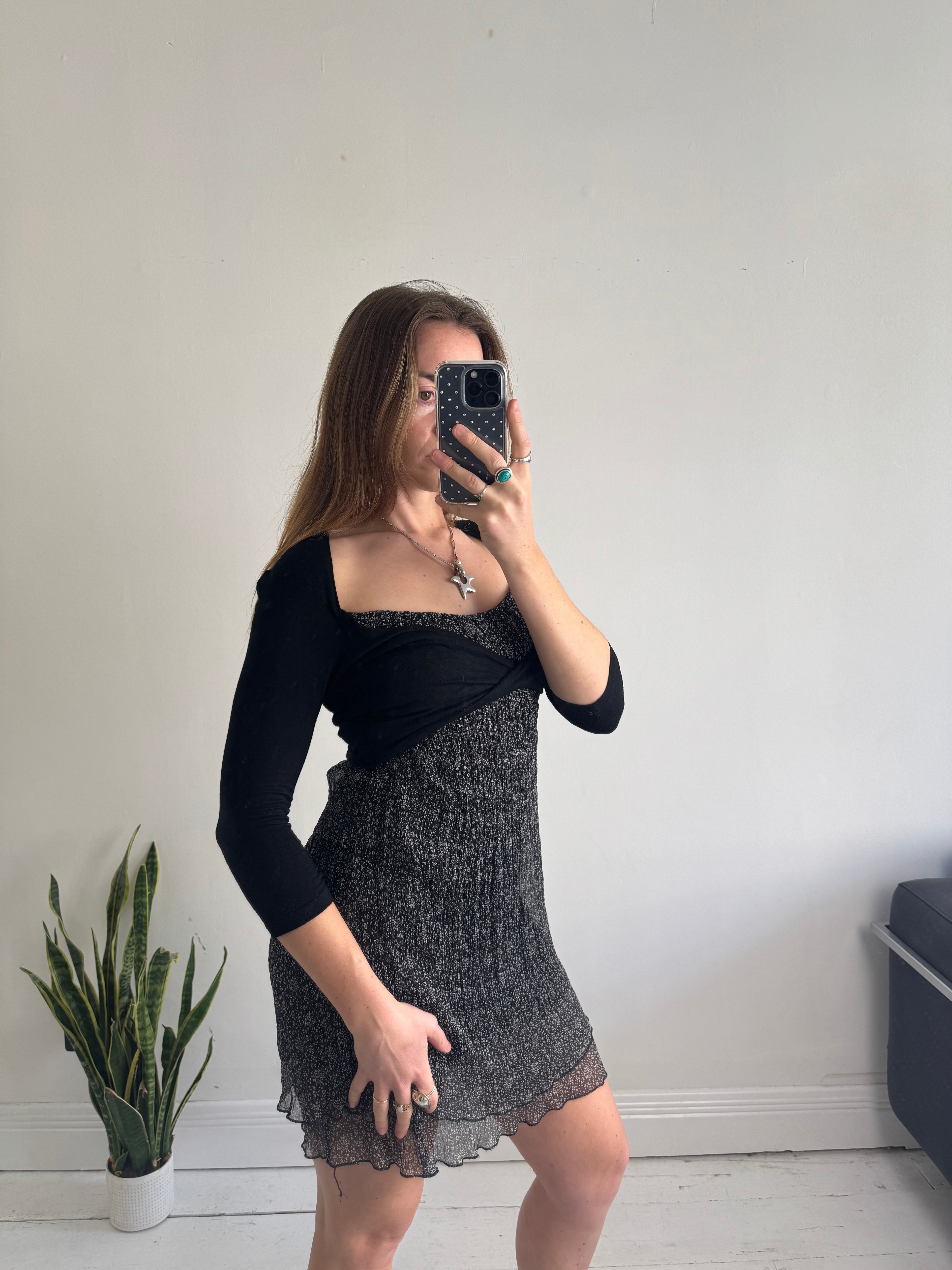 Floral mesh 00's Mini Dress wit Balero Size 8