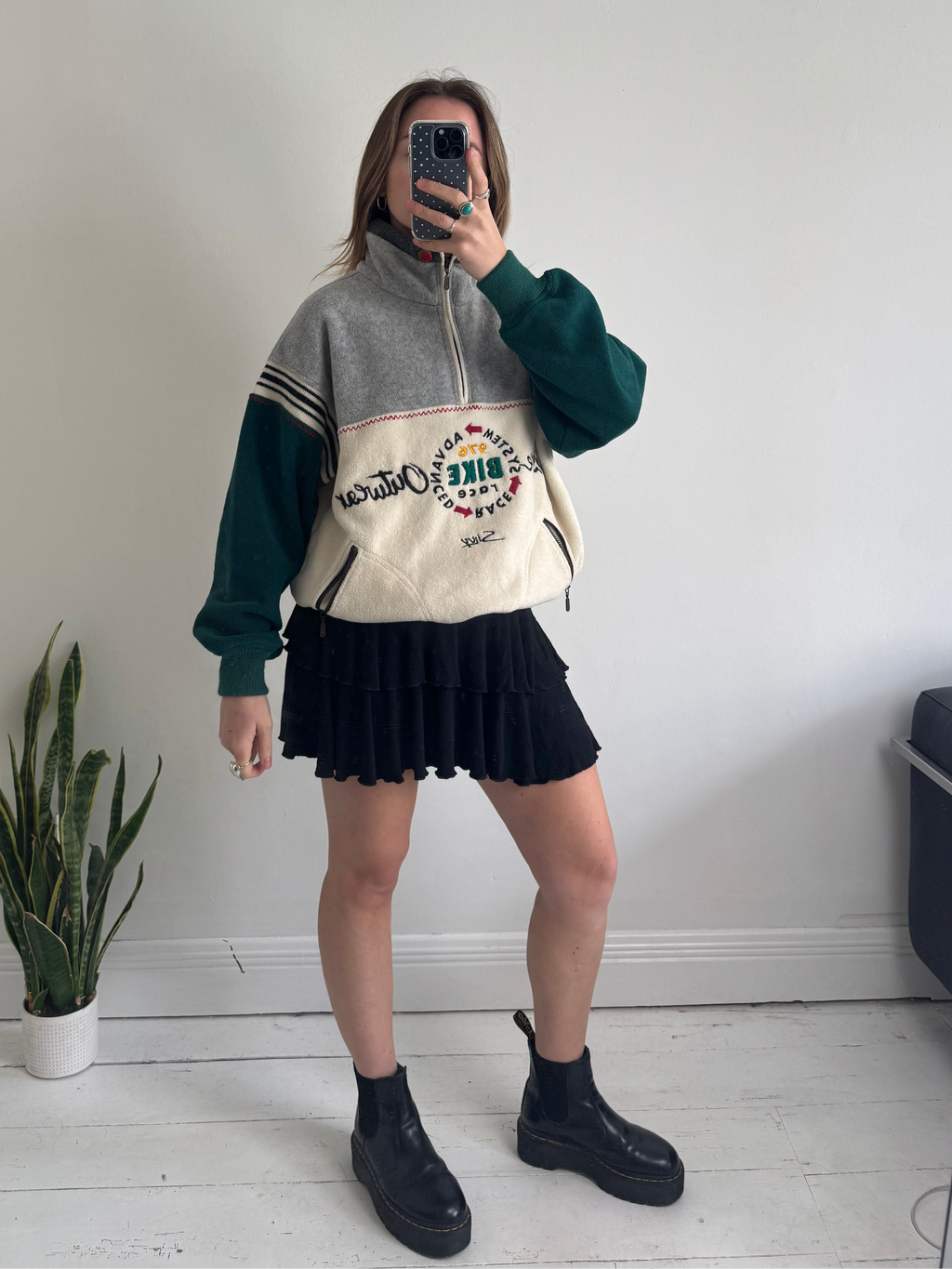 Half Zip Bike 90's Fleece Size M