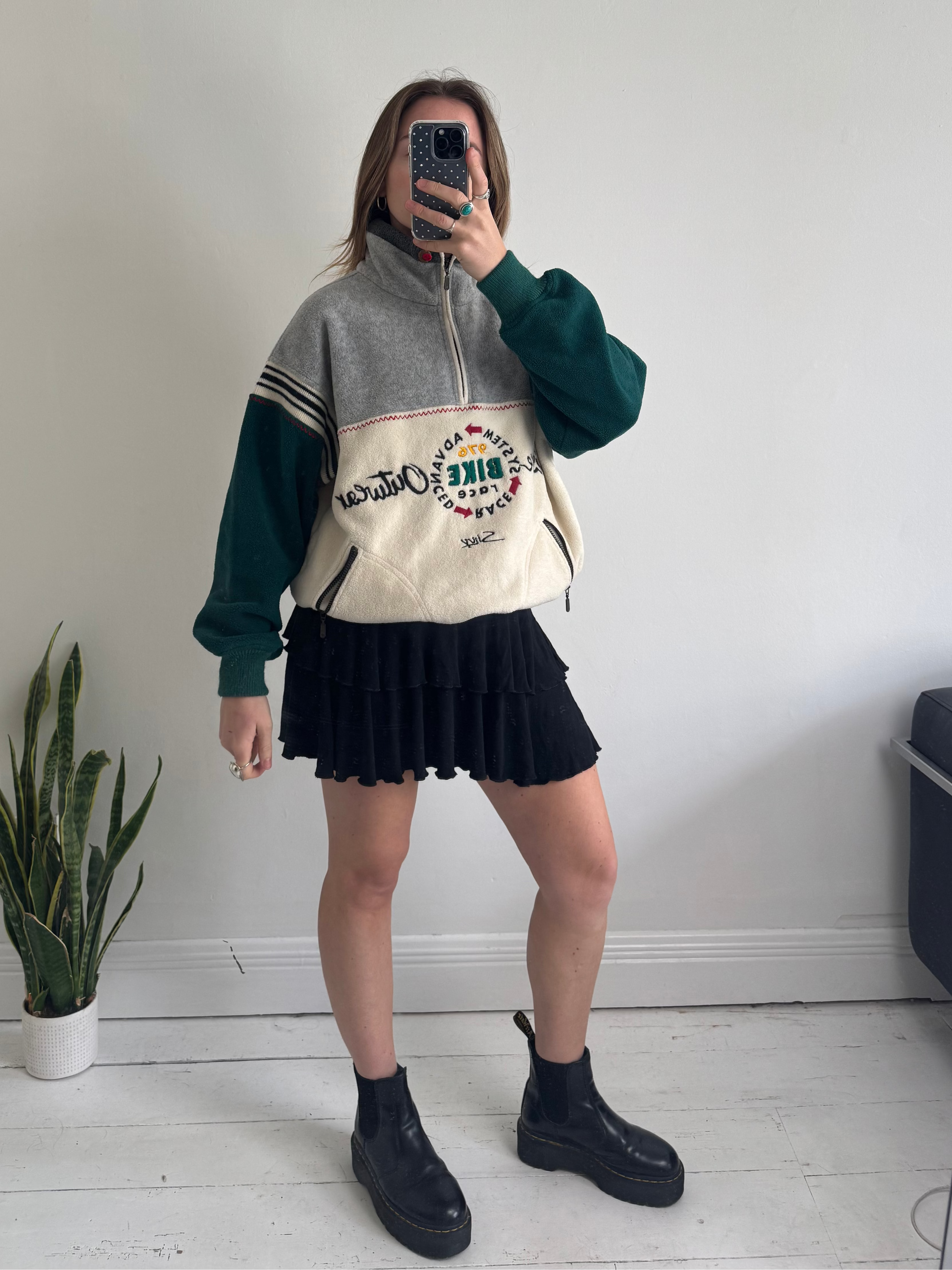 Half Zip Bike 90's Fleece Size M