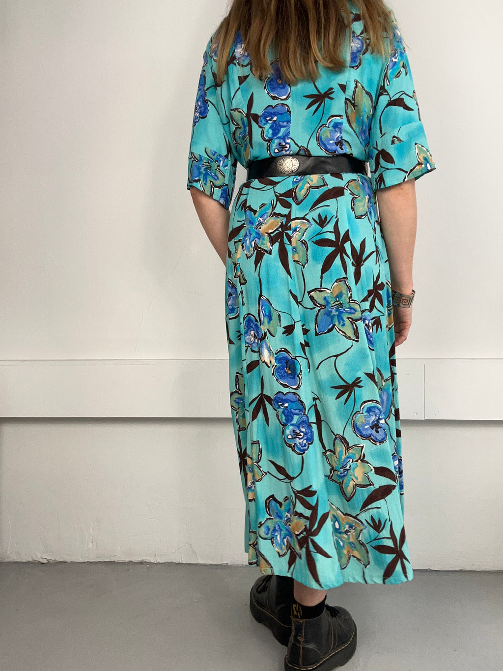 Turquoise 90's Maxi Dress Size 12