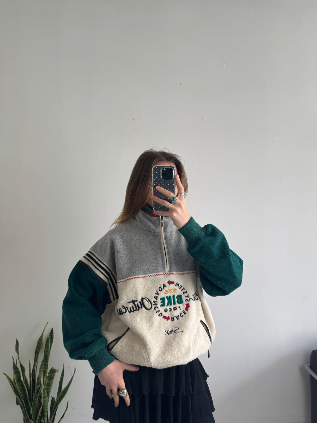 Half Zip Bike 90's Fleece Size M