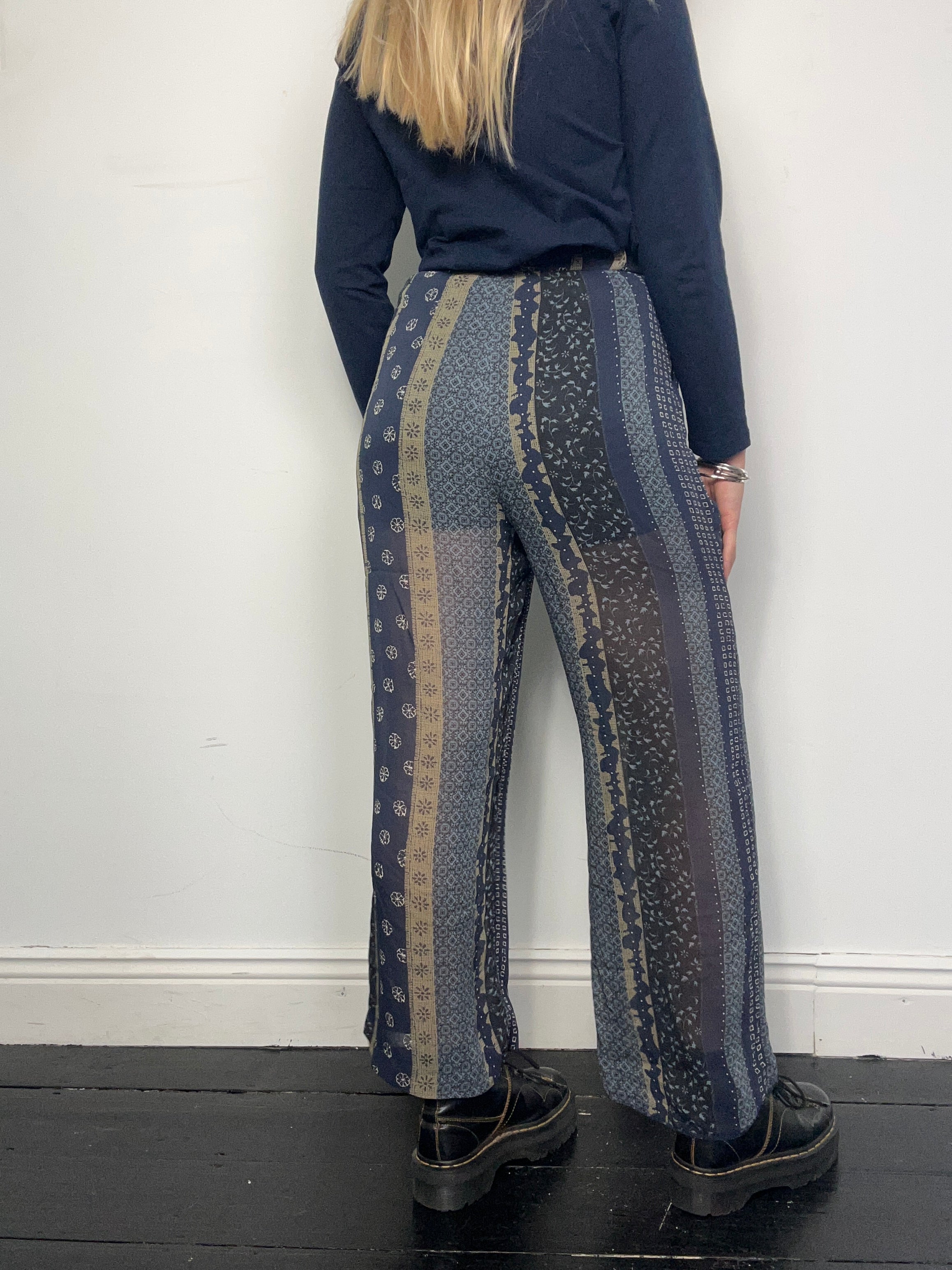 90's High Waisted Chiffon pants Size 8