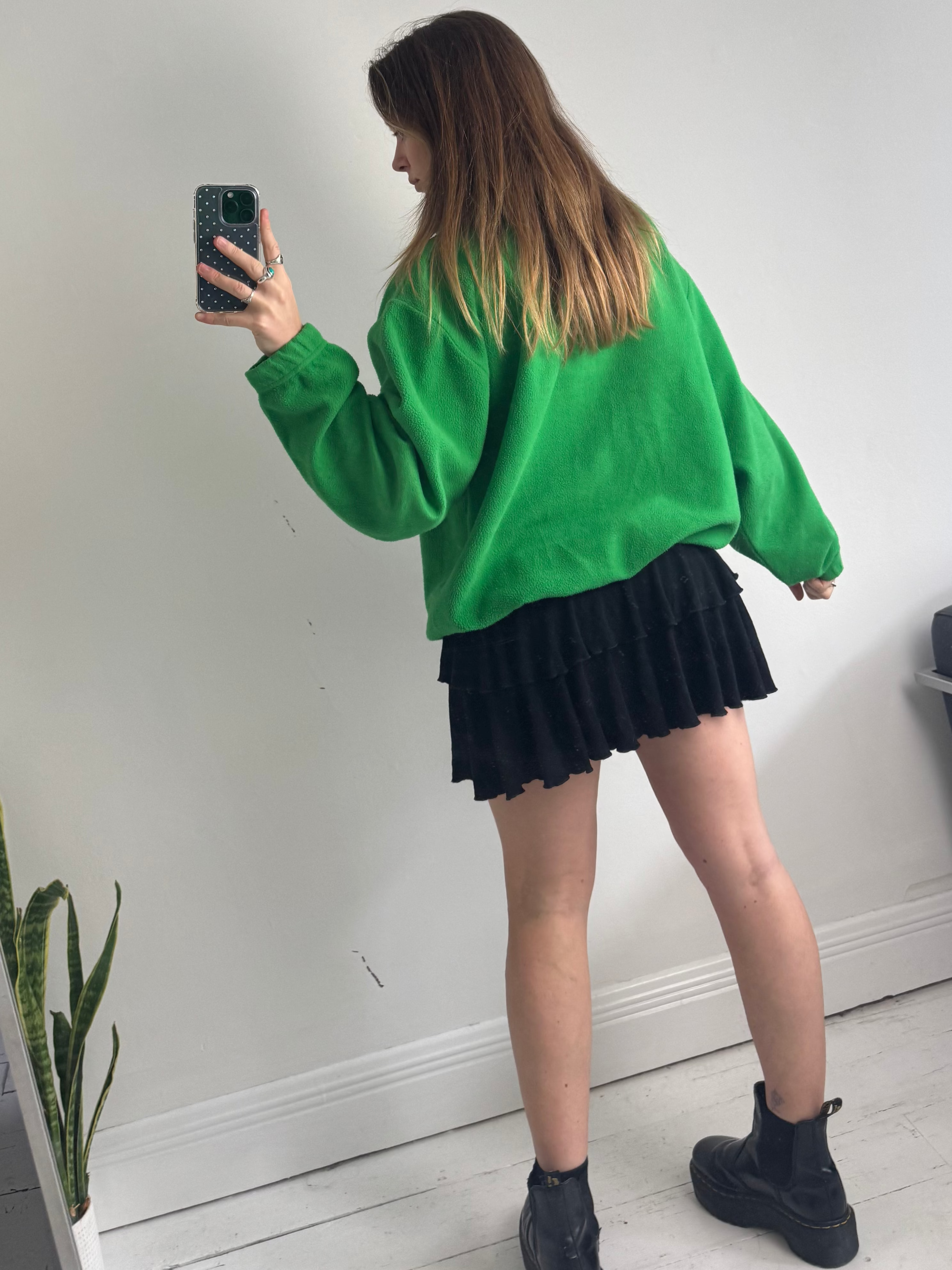 Green Half Zip Fleece 80's Size M