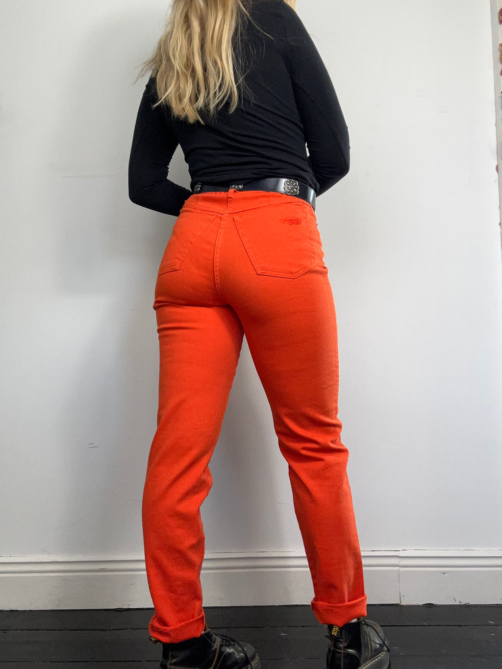Orange High Waisted Jeans Size 8