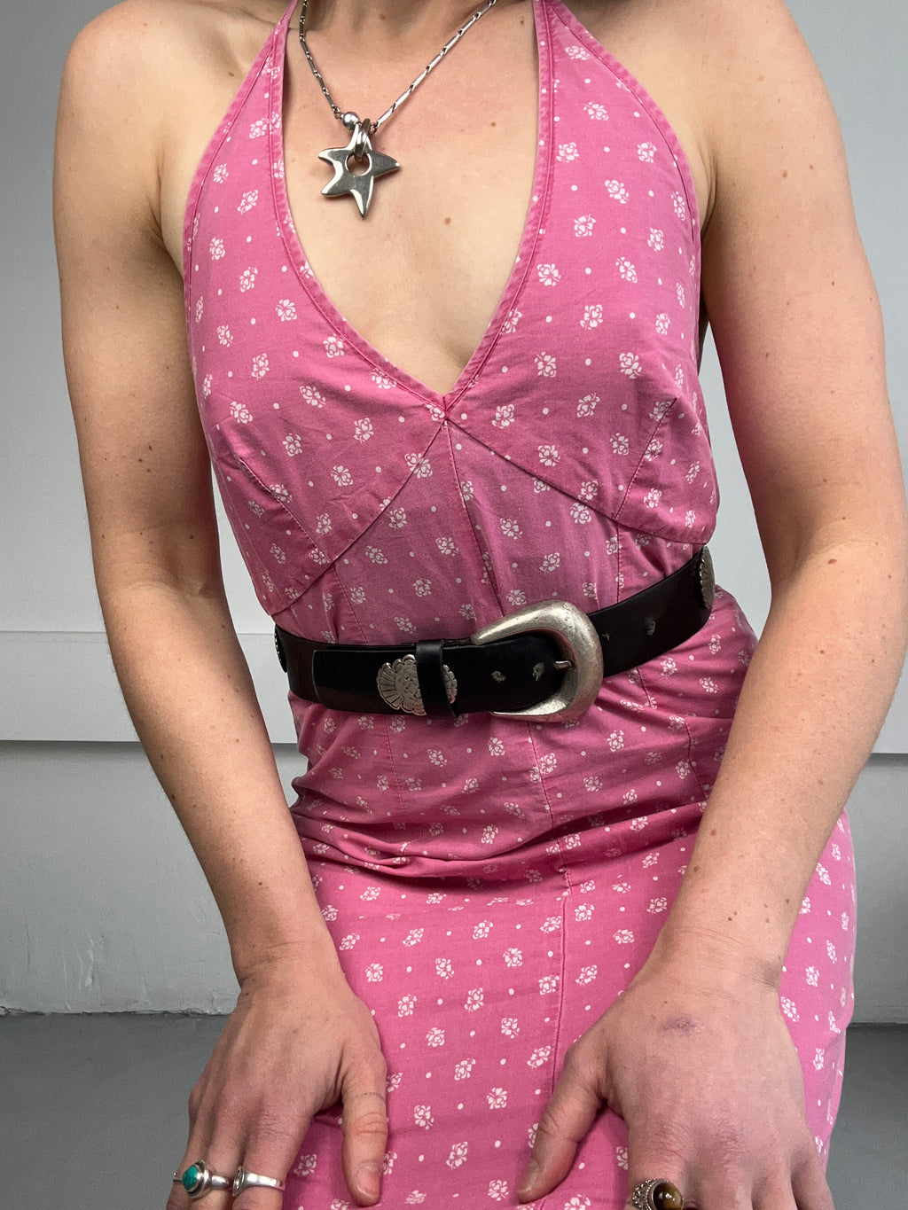 Pink Halter Neck Dress Size 8